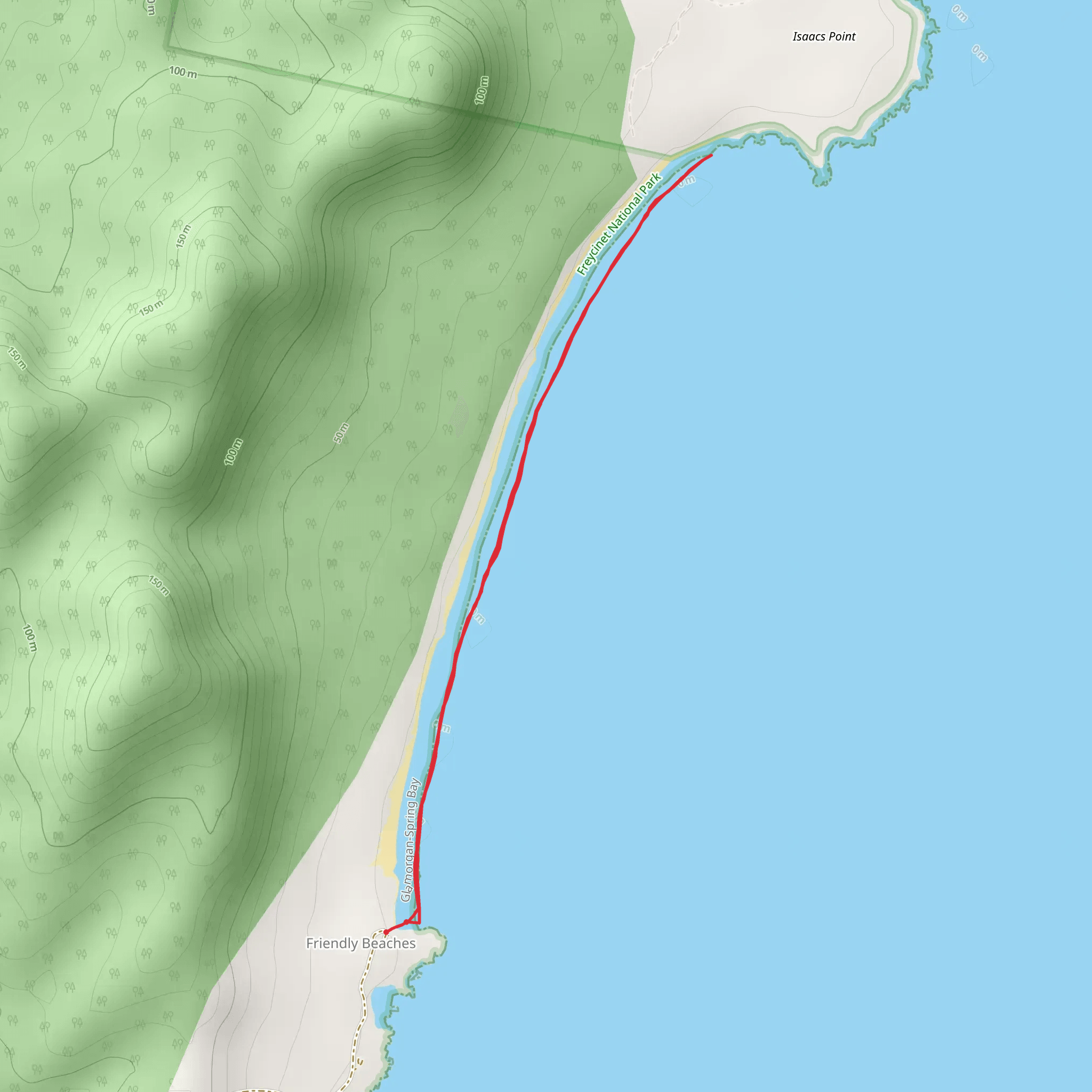 Friendly Beaches Trail mobile static map