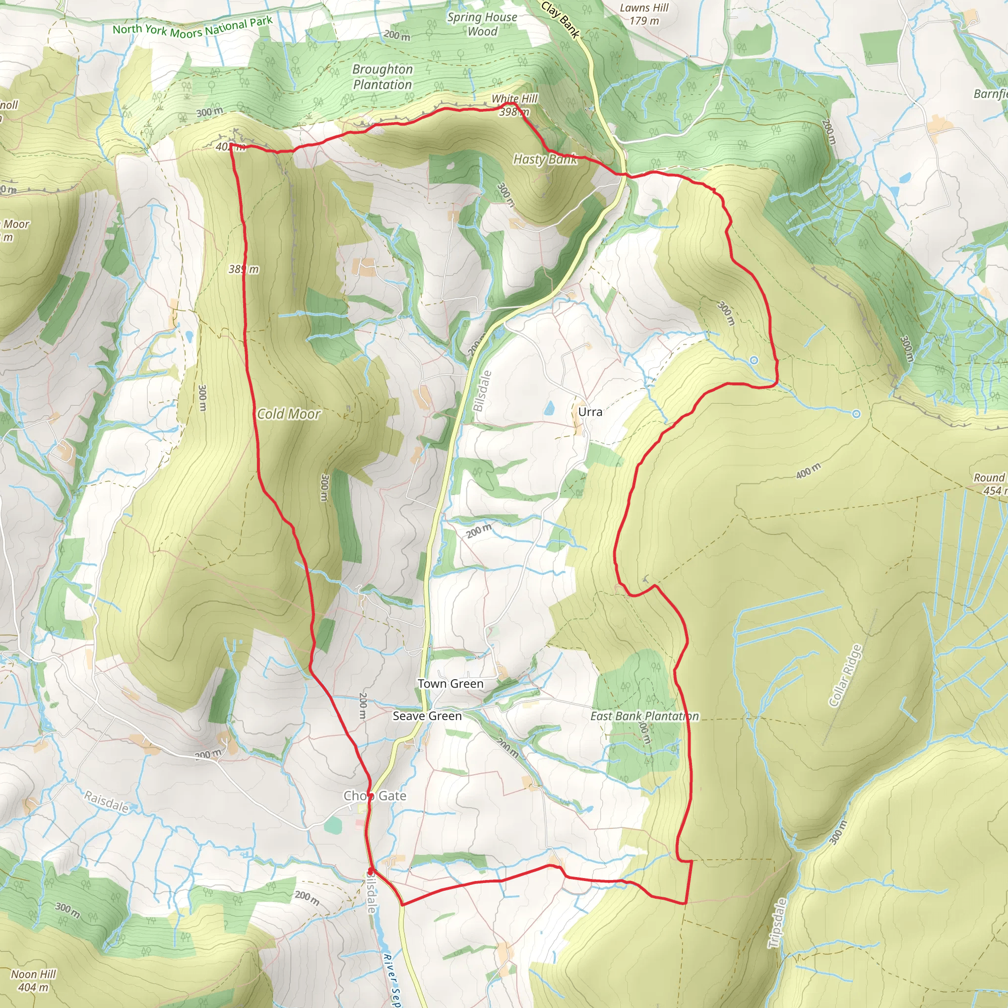 Chop Gate, Hasty Bank and East Bank Plantation Loop mobile static map