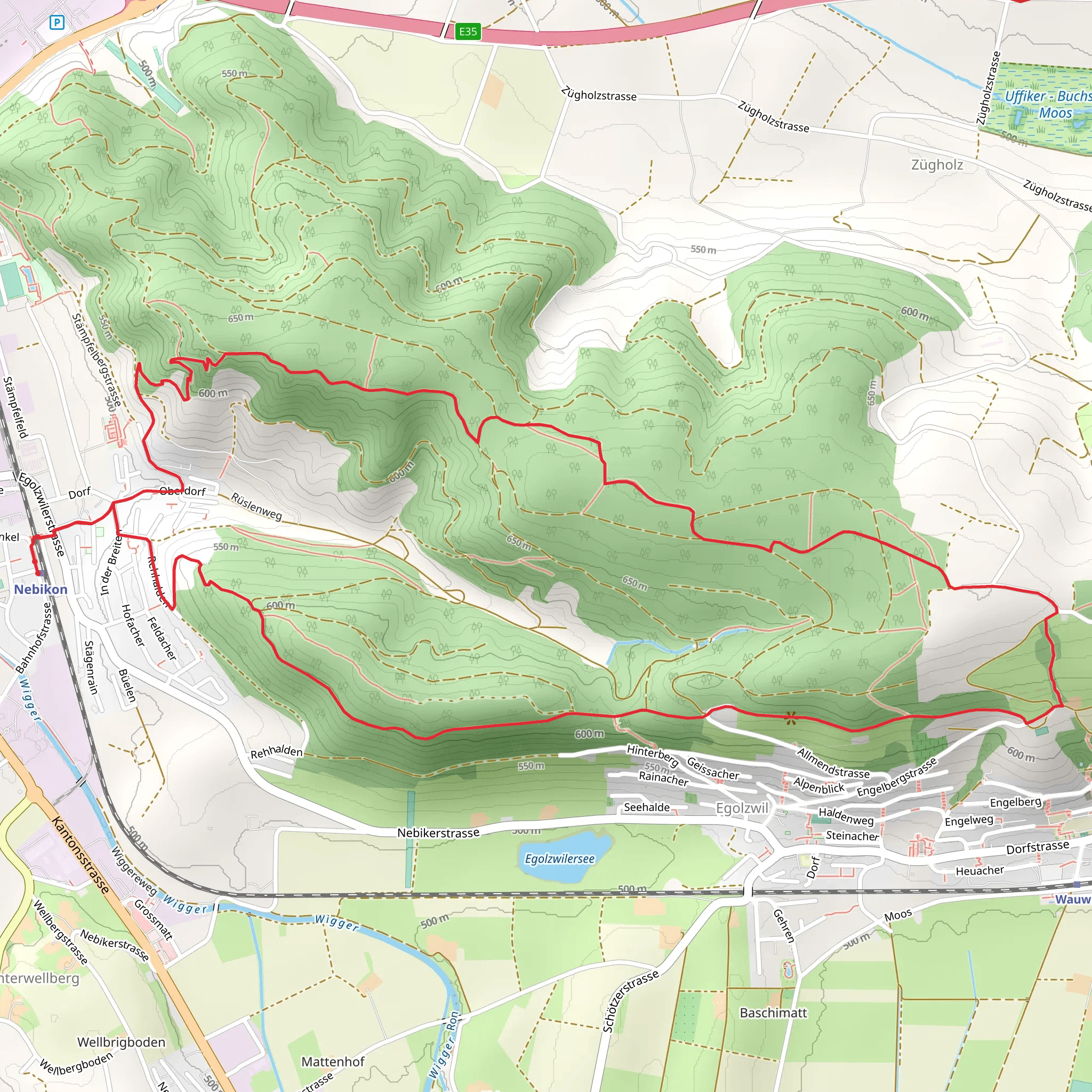 Rundwanderung Nebikon - Santeberg mobile static map
