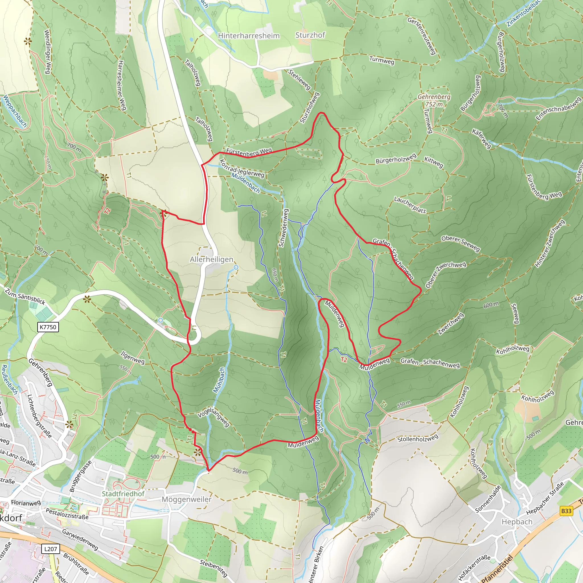 Eulenweg Loop mobile static map