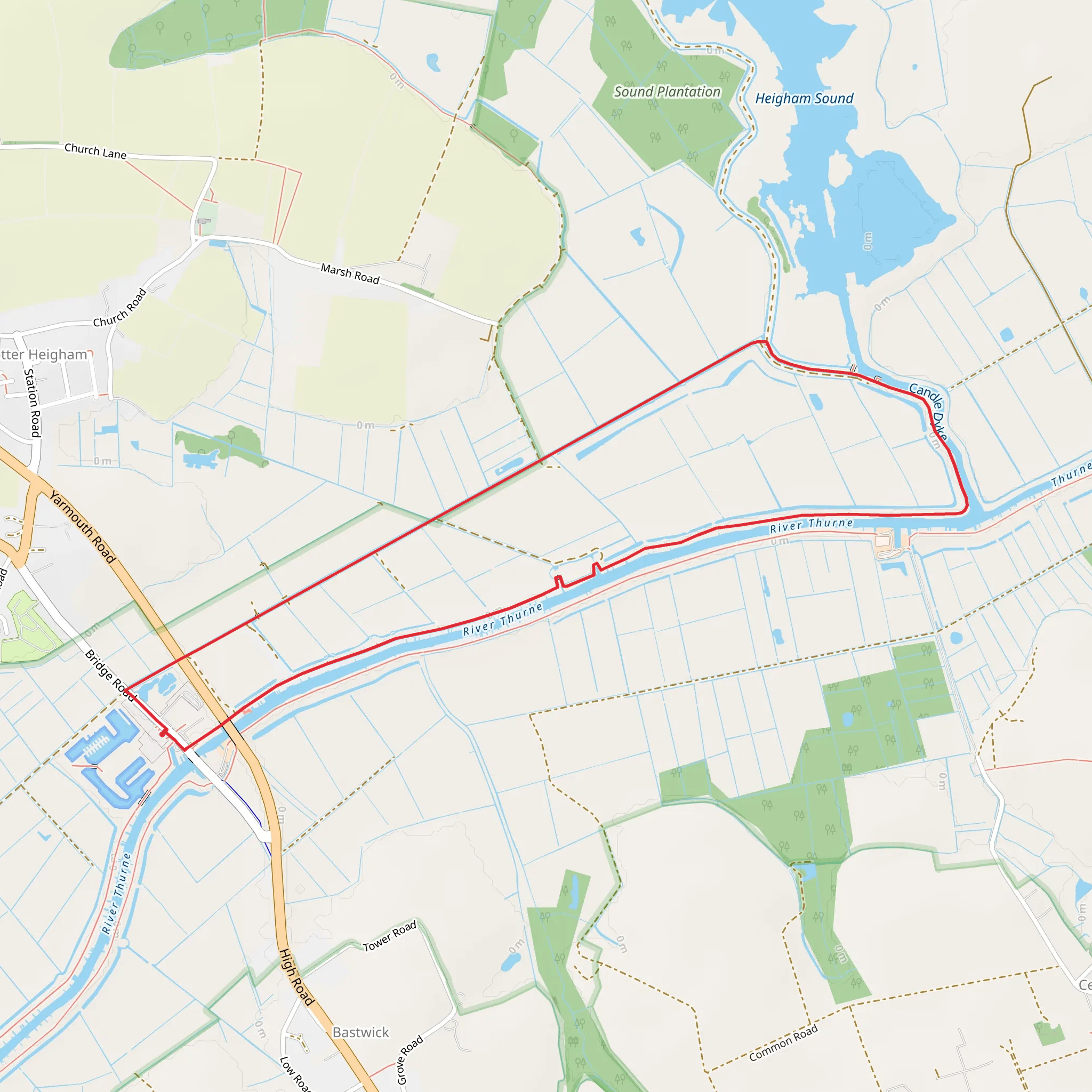 River Thurne via Weaver Way Loop mobile static map