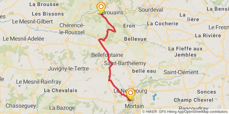 GR 22 - De Paris Au Mont Saint Michel stage 23 Map