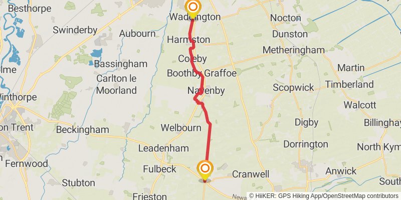 Middleton in Teesdale to Harwich Walk stage 26 Map