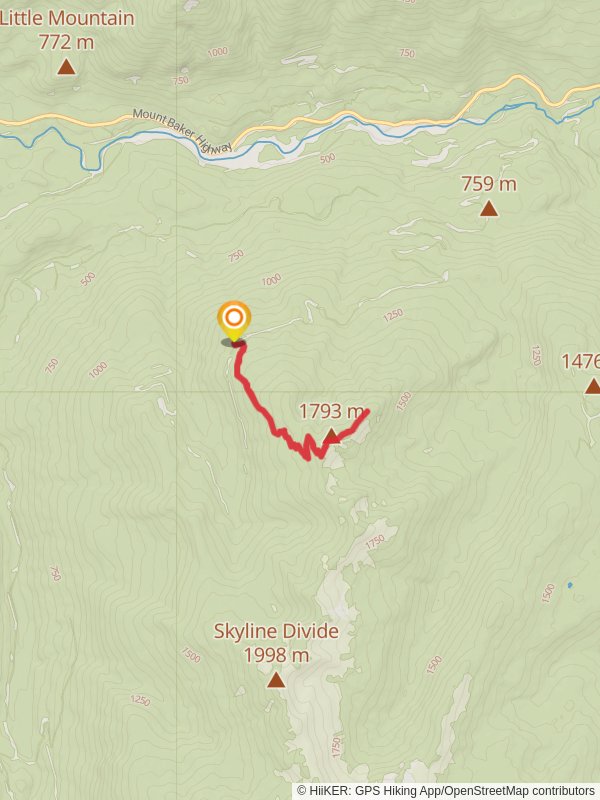 Ranger Camp Trail via Skyline Divide Trail mobile static map