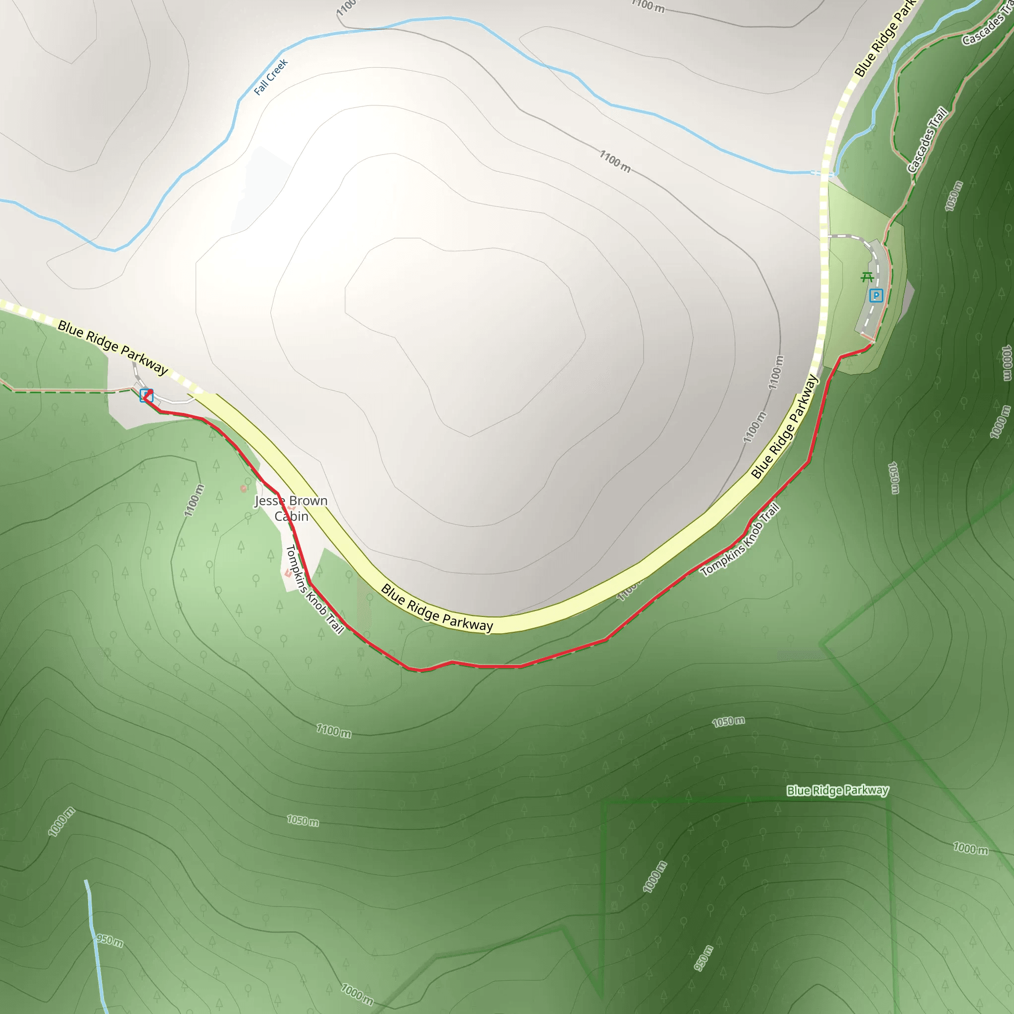 Tompkins Knob Trail mobile static map