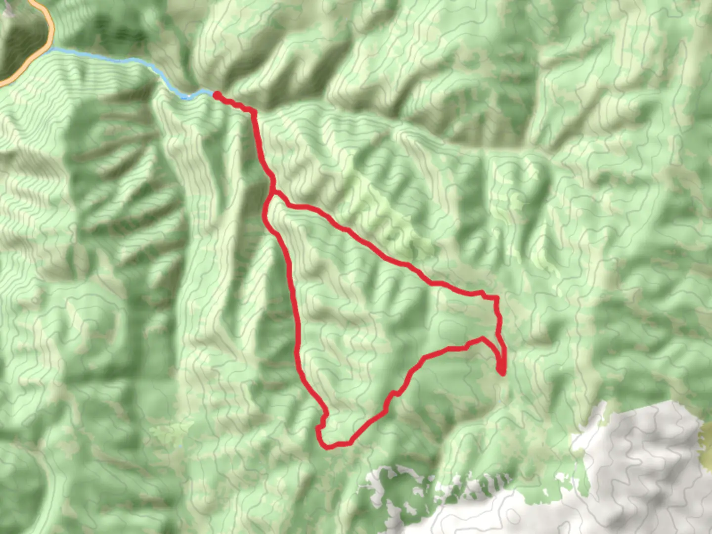 An image depicting the trail Sheep Creek and Ricks Canyon Loop and its surrounding area.