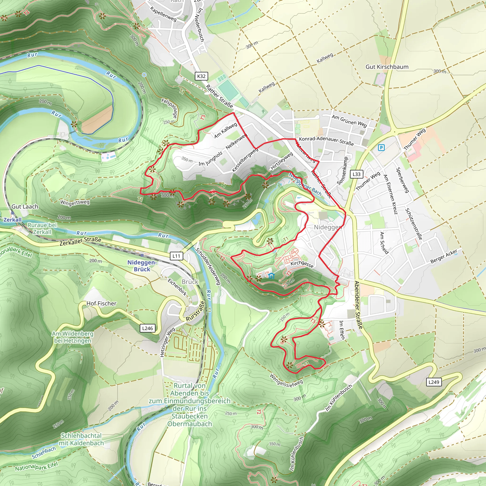 Buntsandsteinroute and Hasenacker Loop from Mozartweg Road mobile static map