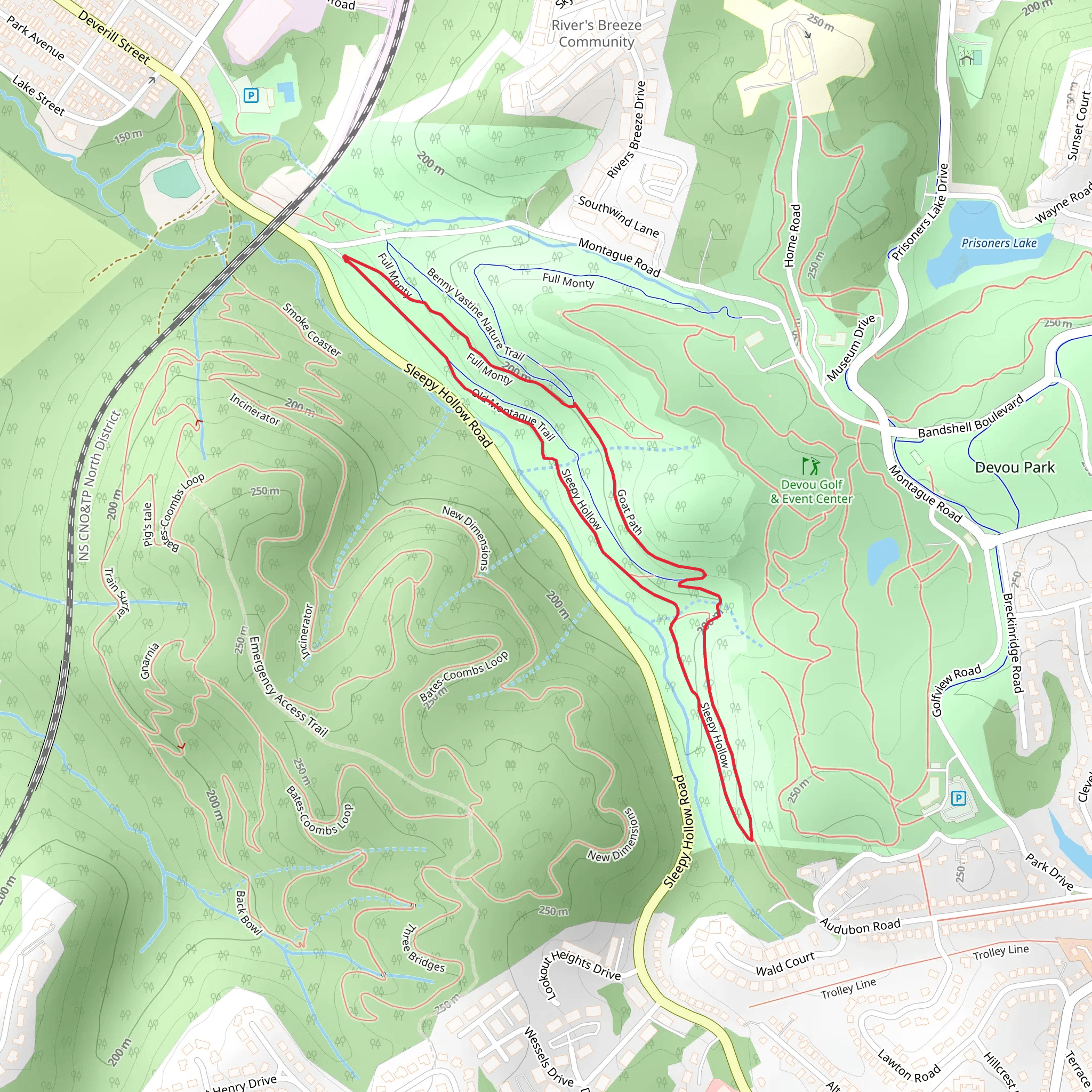 Sleepy Hollow - Full Monty - Old Montague Loop Trail mobile static map