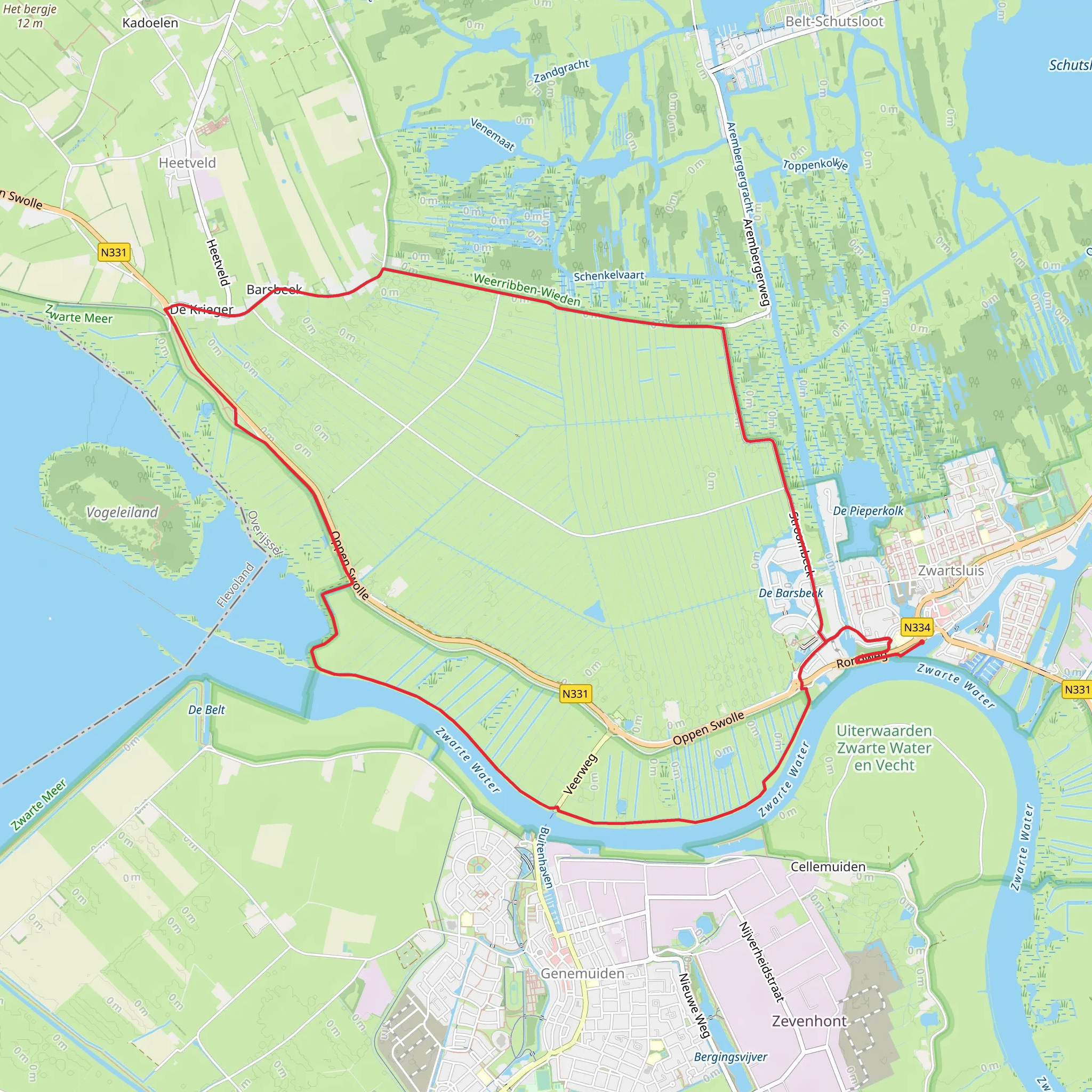 Water Reijkpad and Zuiderzeepad Loop mobile static map