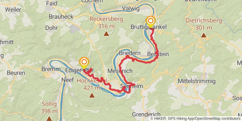 Moselsteig stage 16 Map
