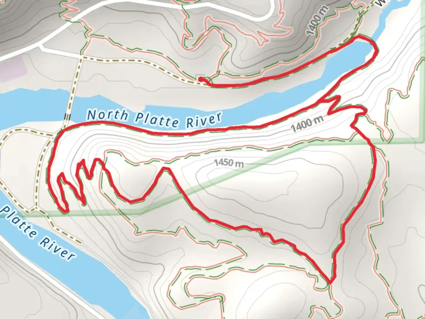 An image depicting the trail Rattlesnake Rim - Porcupine - Raptor - Wetlands Loop Trail and its surrounding area.