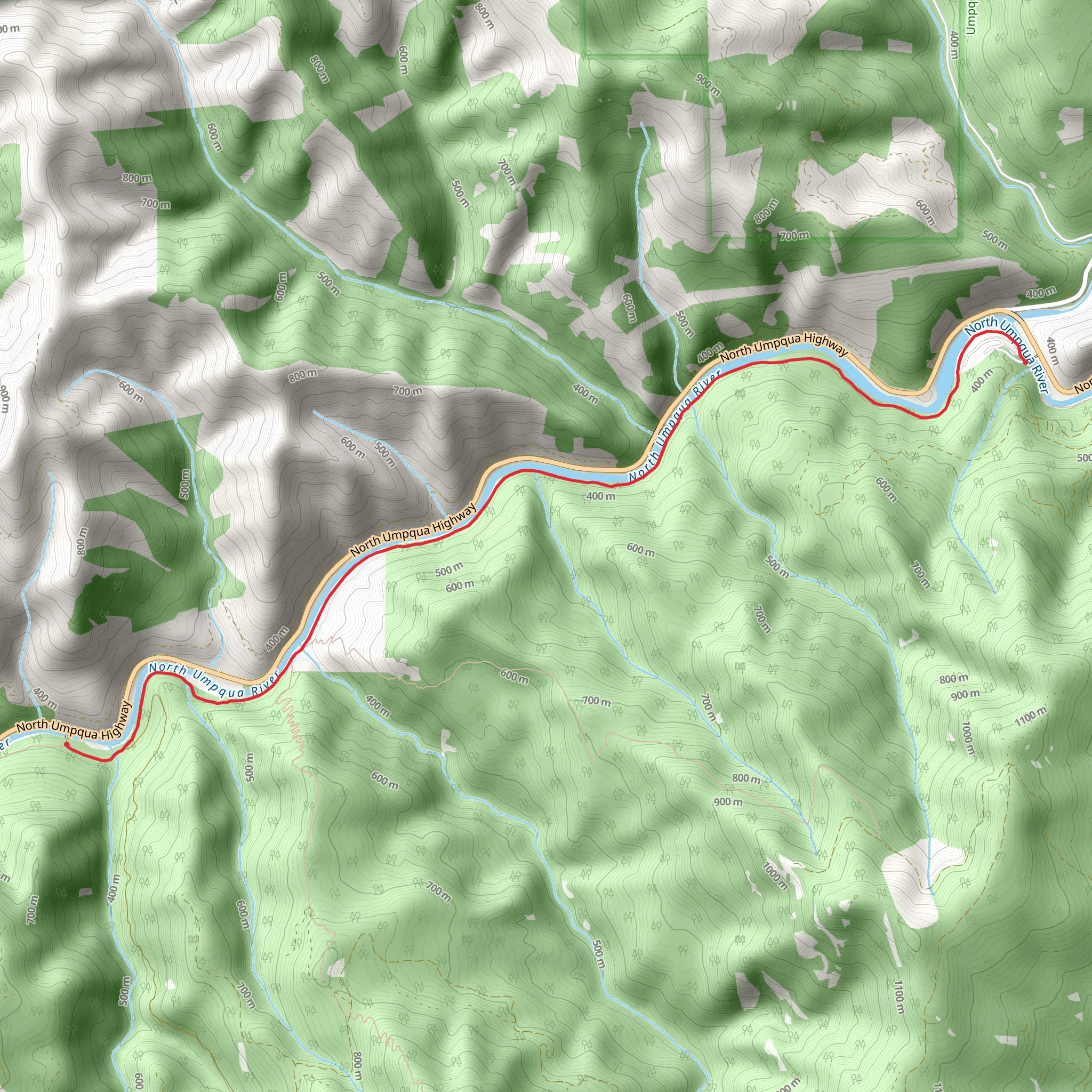 North Umpqua Trail - Mott mobile static map