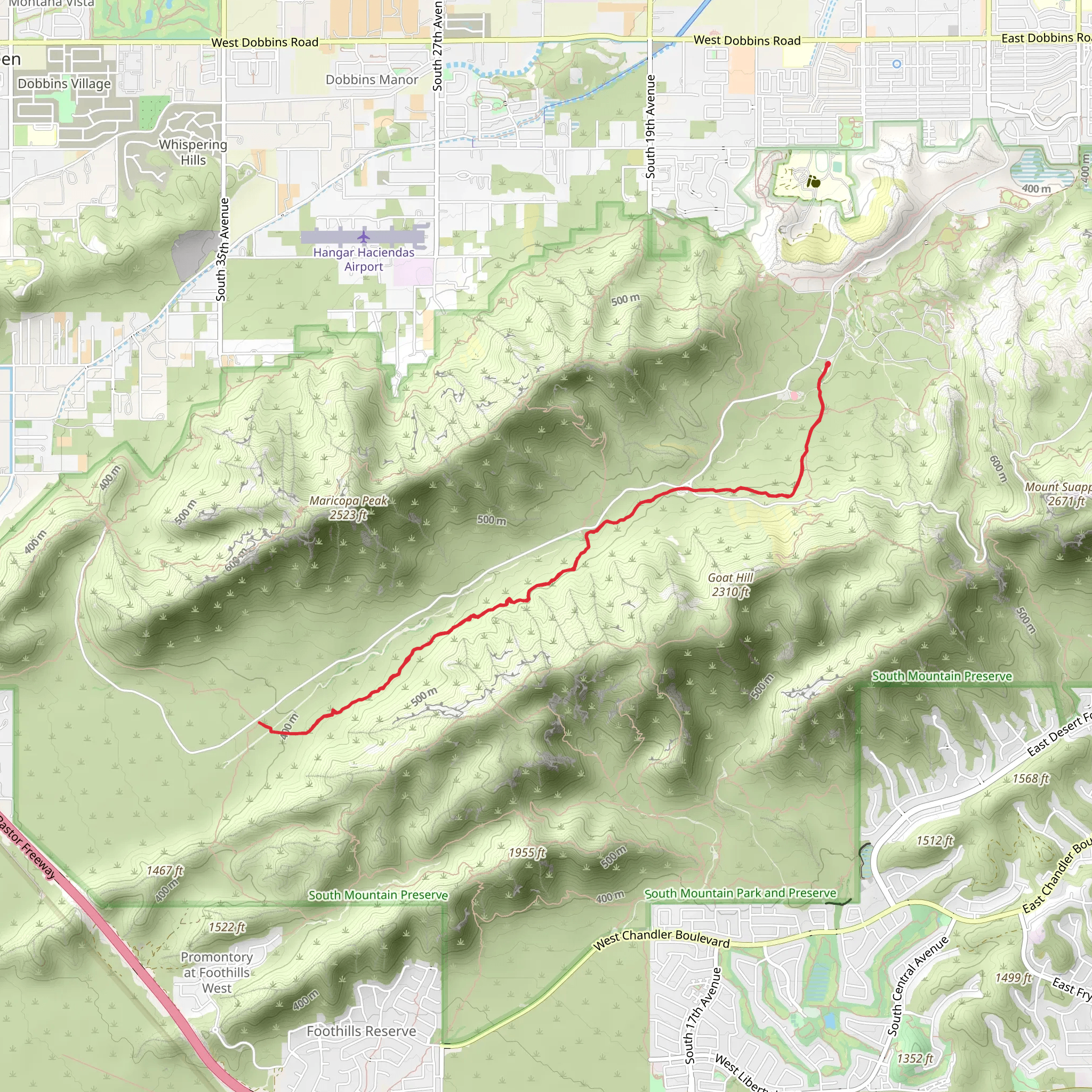 Bajada Trail mobile static map