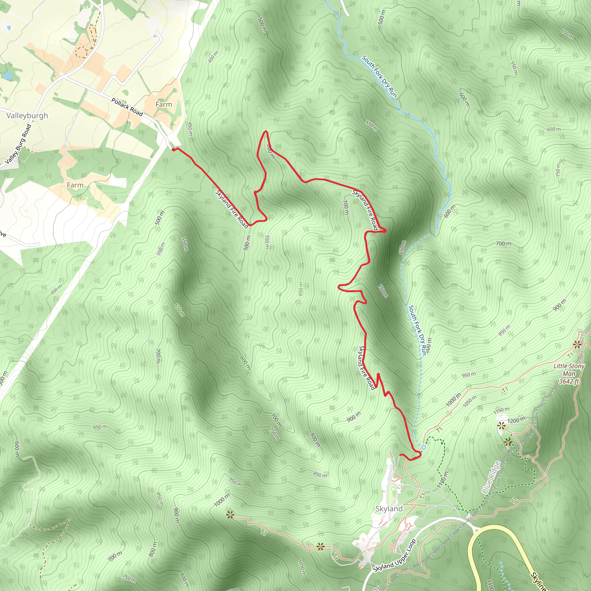 Skyland Fire Road Walk mobile static map