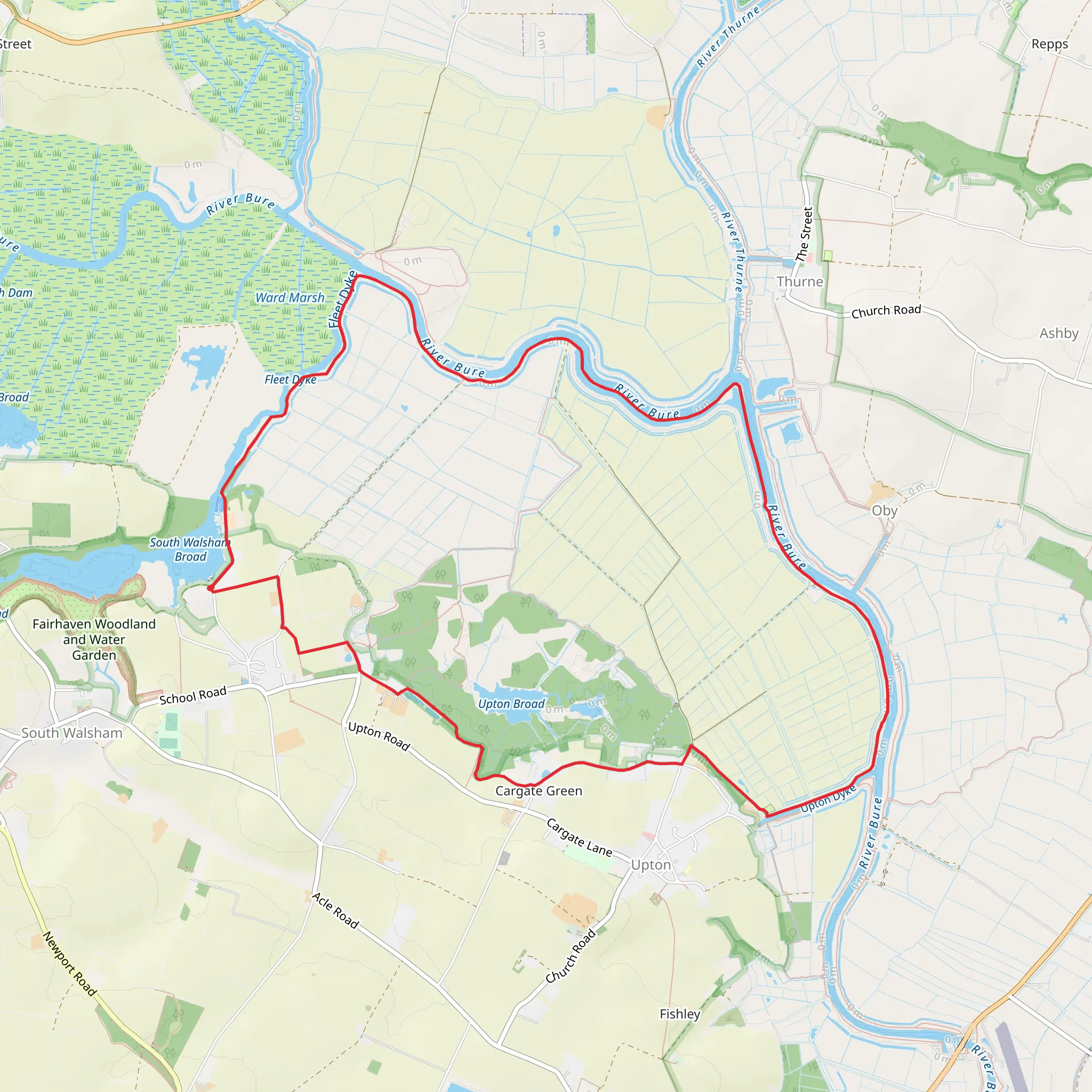 Upton Fen Loop mobile static map