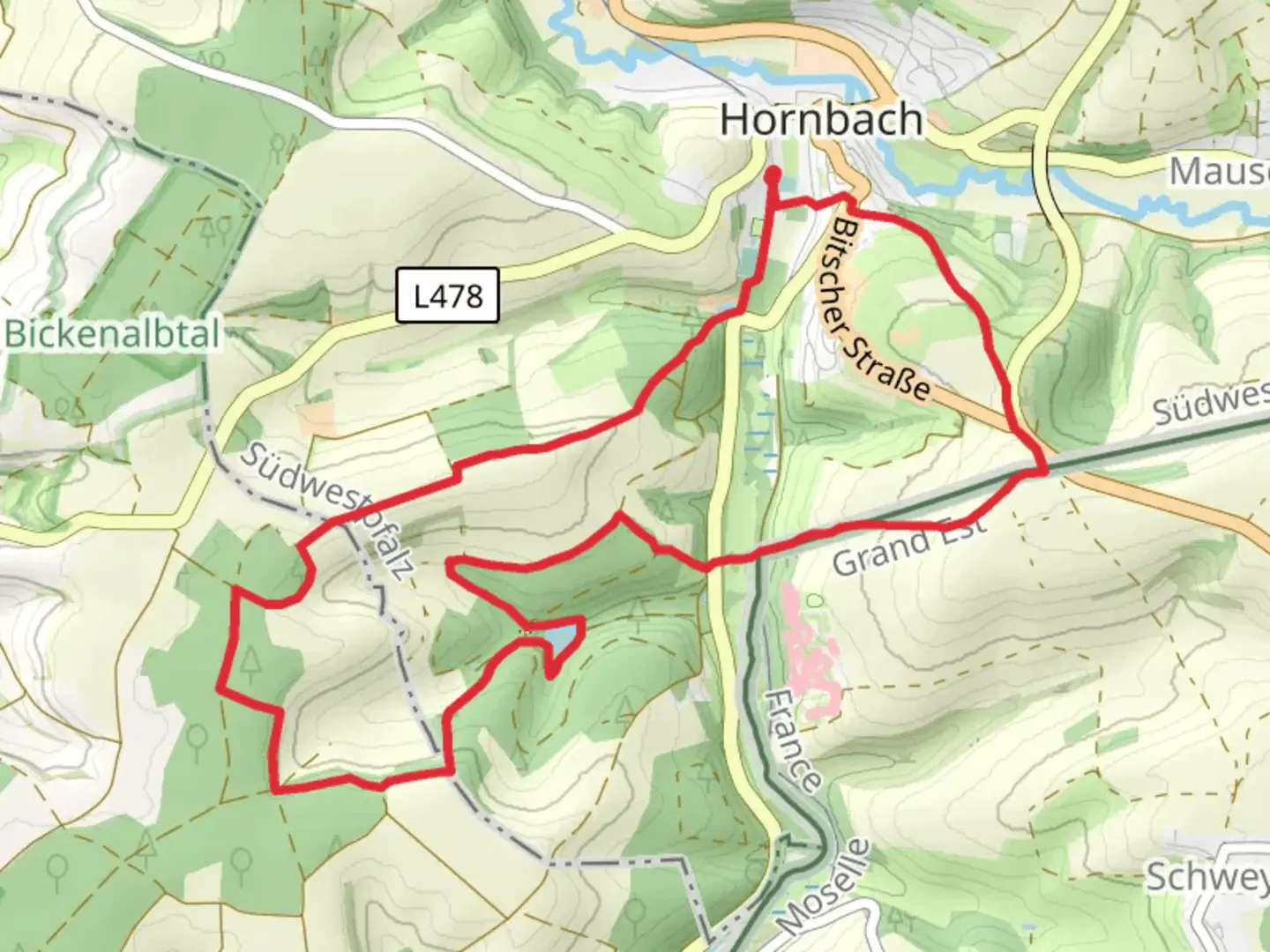 An image depicting the trail Paradiesgarten Wanderweg and its surrounding area.