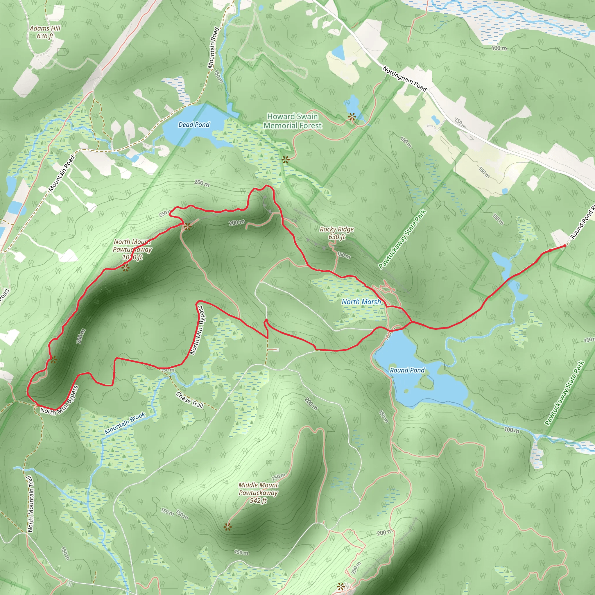 North Mount Pawtuckaway Loop Trail mobile static map