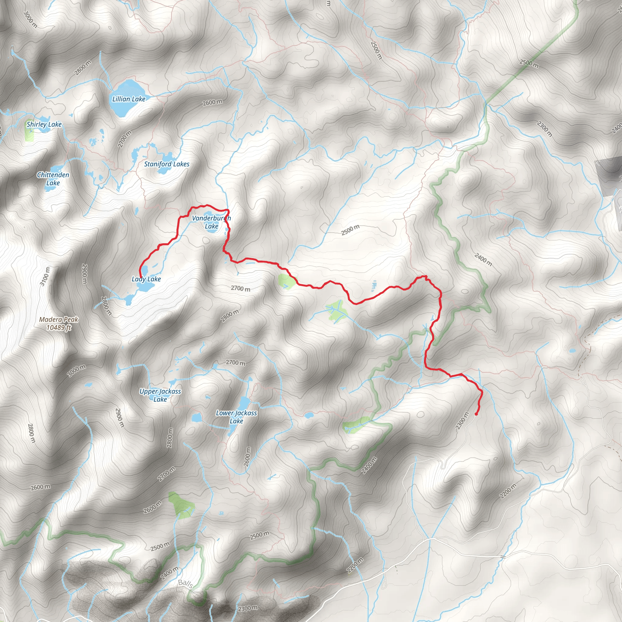Lady Lake via Norris Lake Trail mobile static map