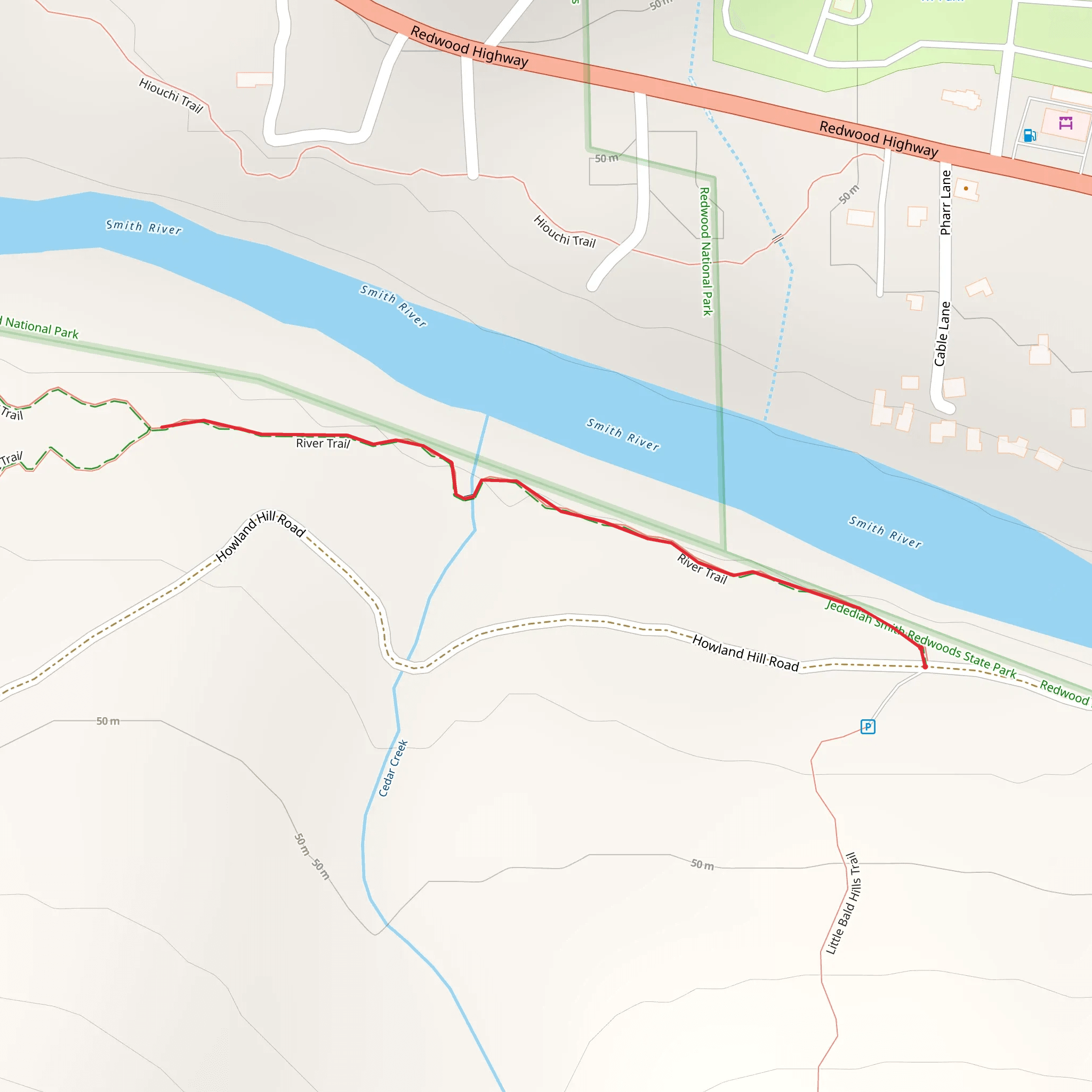 Smith River Trail mobile static map
