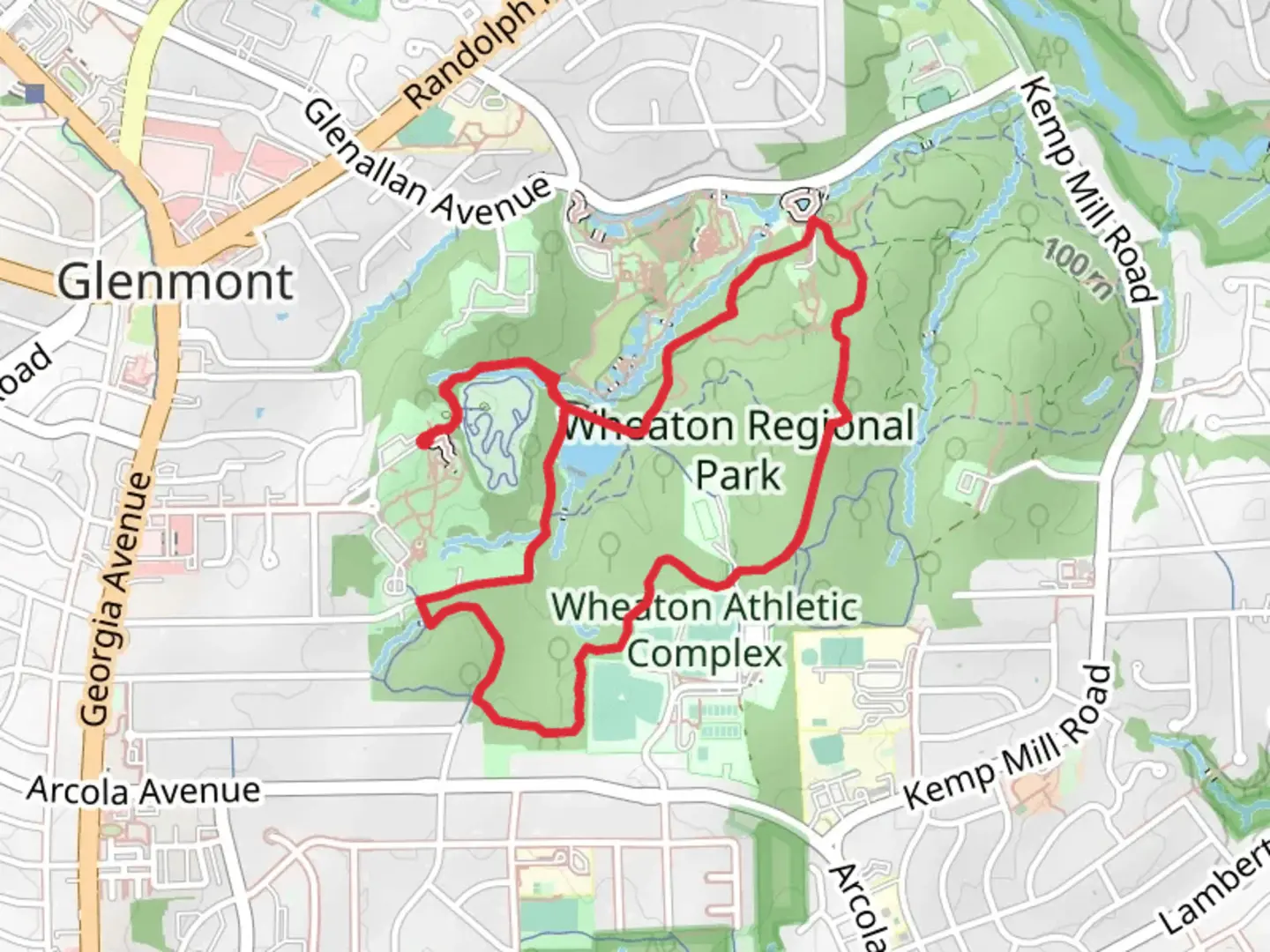 An image depicting the trail Pine Lake trail and Arcola Trail and its surrounding area.