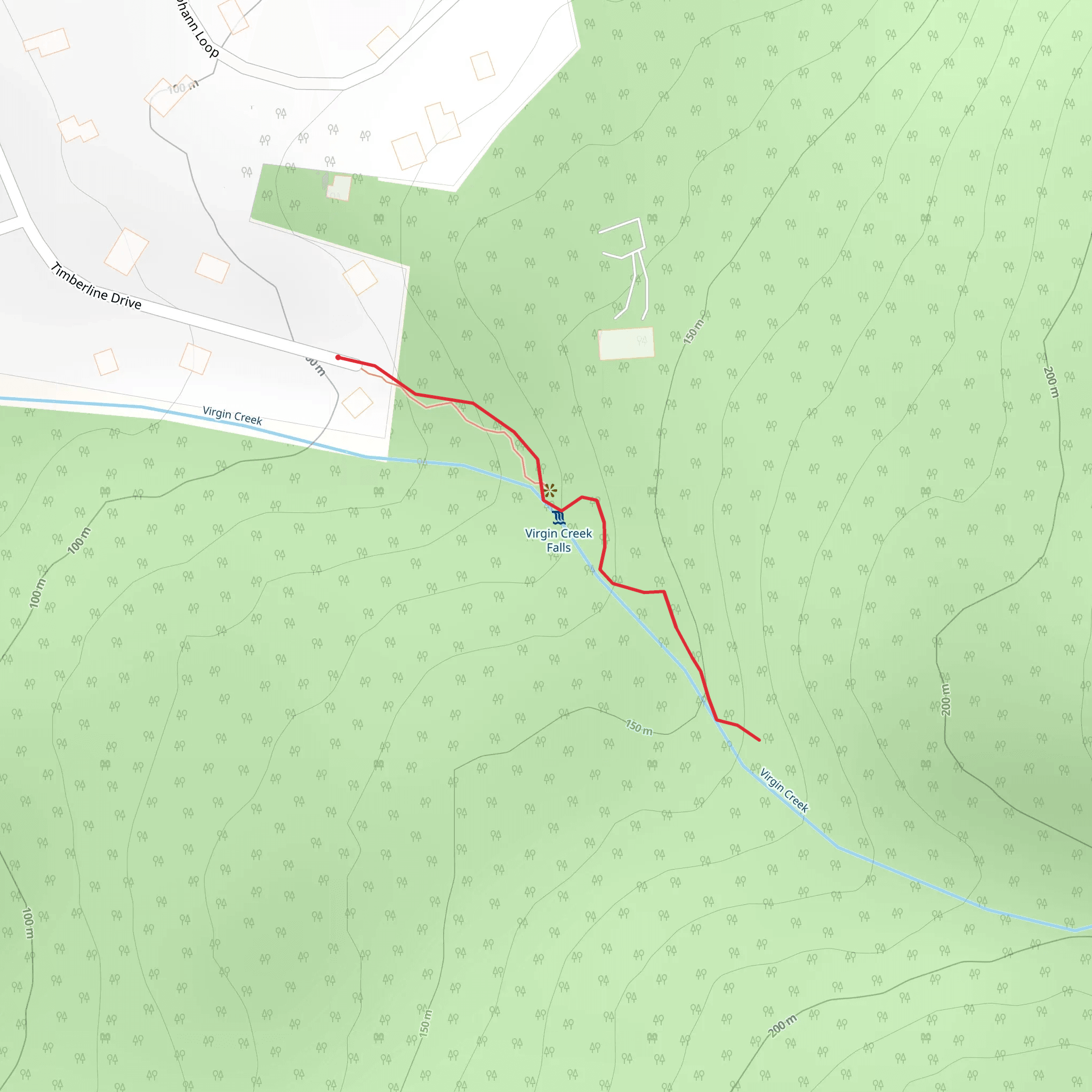 Walk along Virgin Creek mobile static map