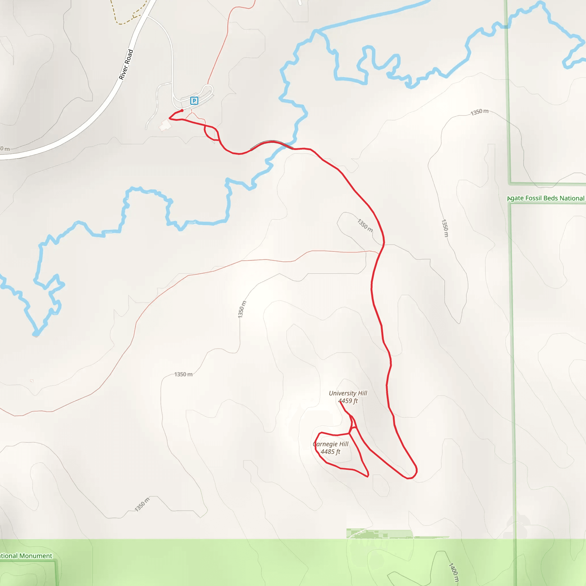 University Hill and Carnegie Hill Loop mobile static map