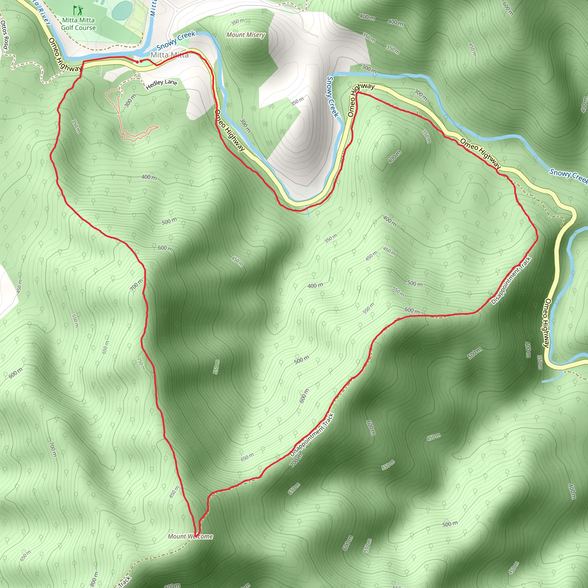 Mount Welcome Trail mobile static map