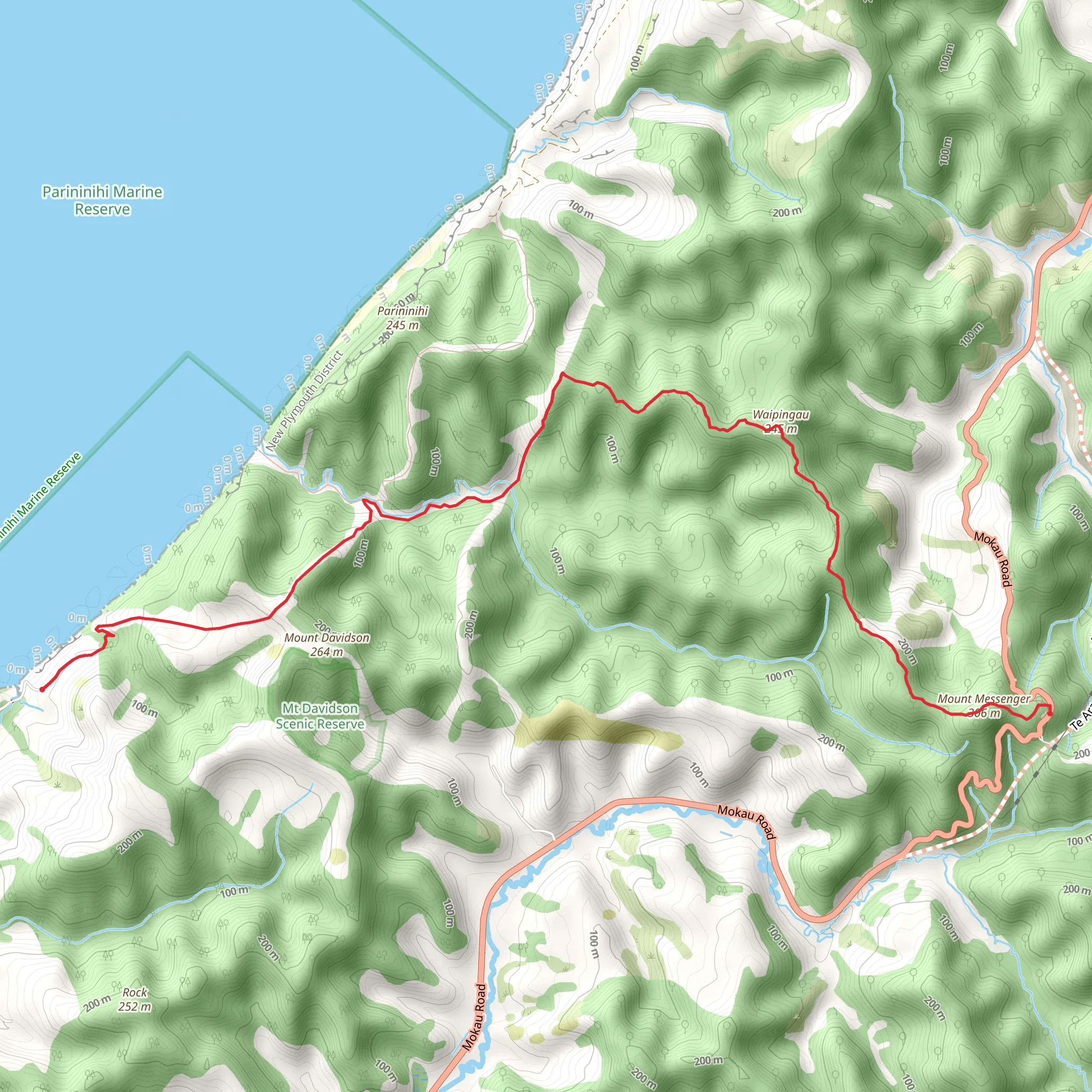 Whitecliffs Walkway - Pukearuhe to Mt Messenger mobile static map