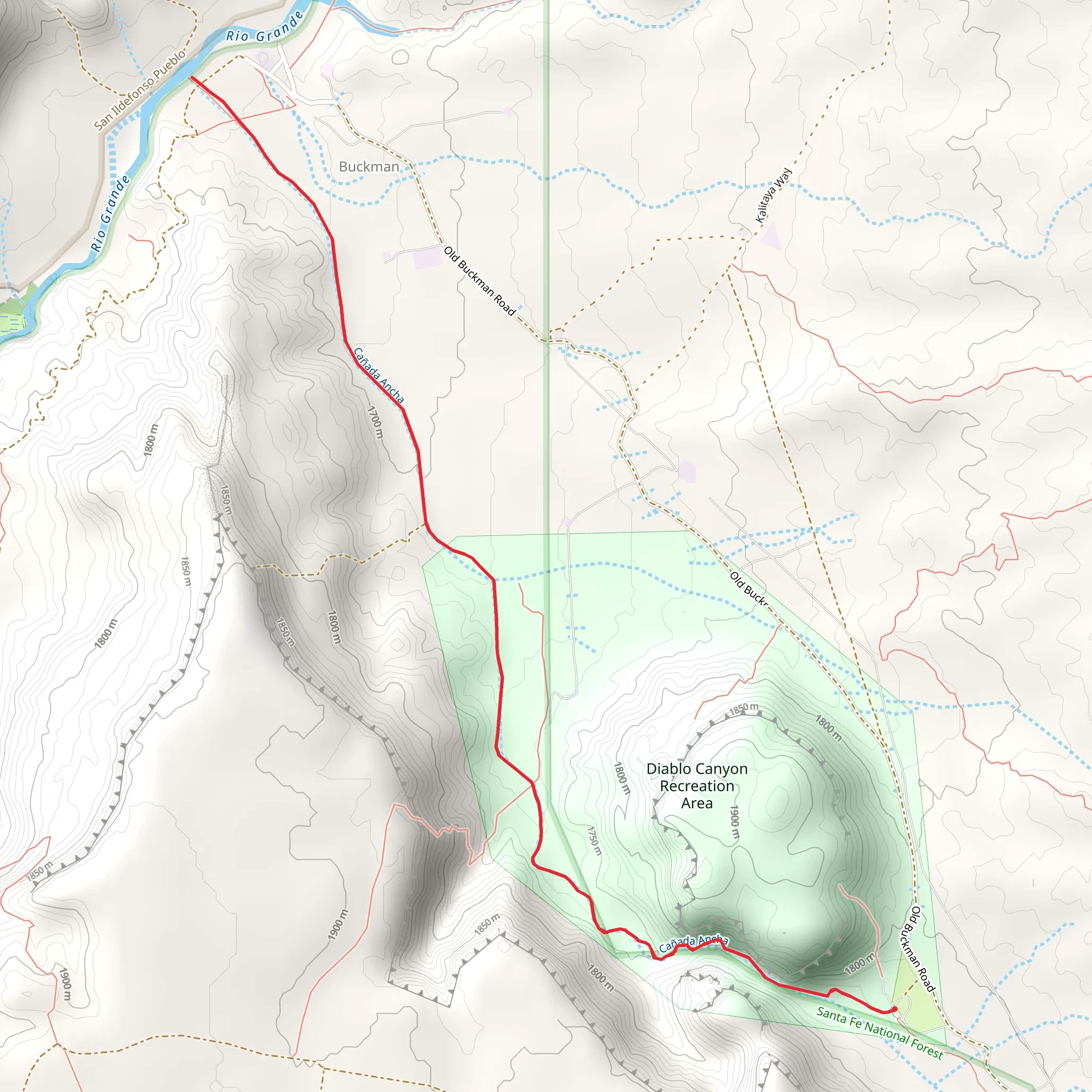 Rio Grande via Diablo Canyon Trail mobile static map