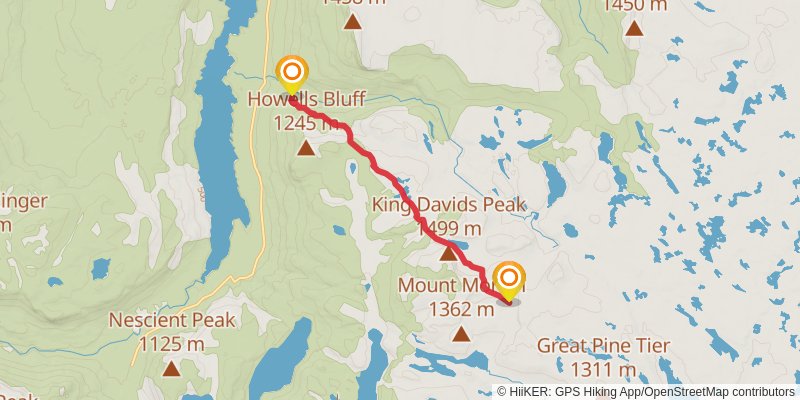 Walls of Jerusalem Circuit Hike stage 2 Map