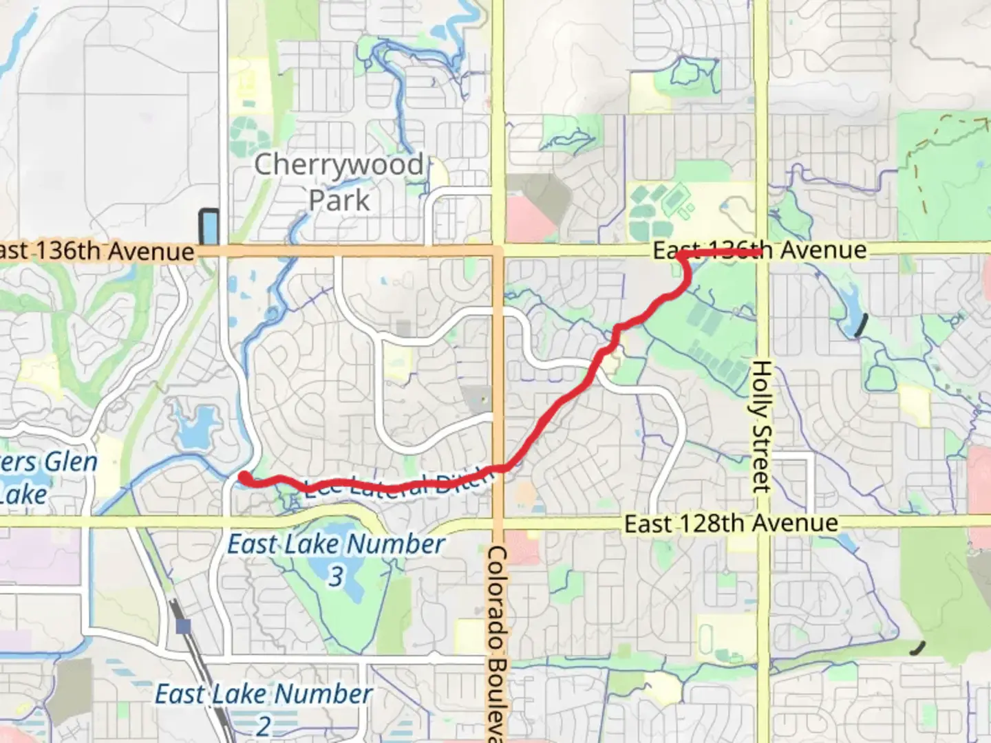 An image depicting the trail Lee Lateral Ditch Trail and its surrounding area.