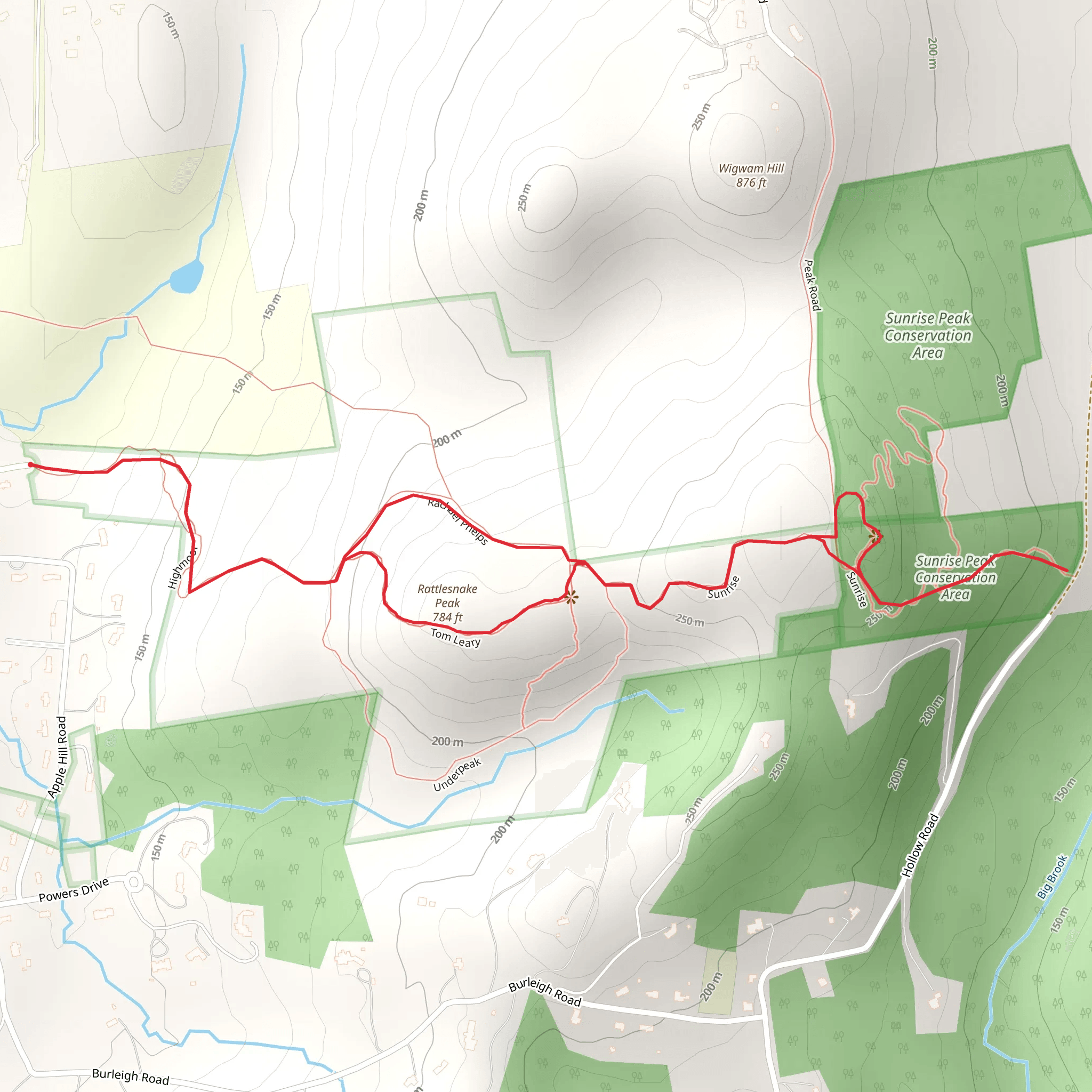 Rattlesnake Peak Loop Trail mobile static map