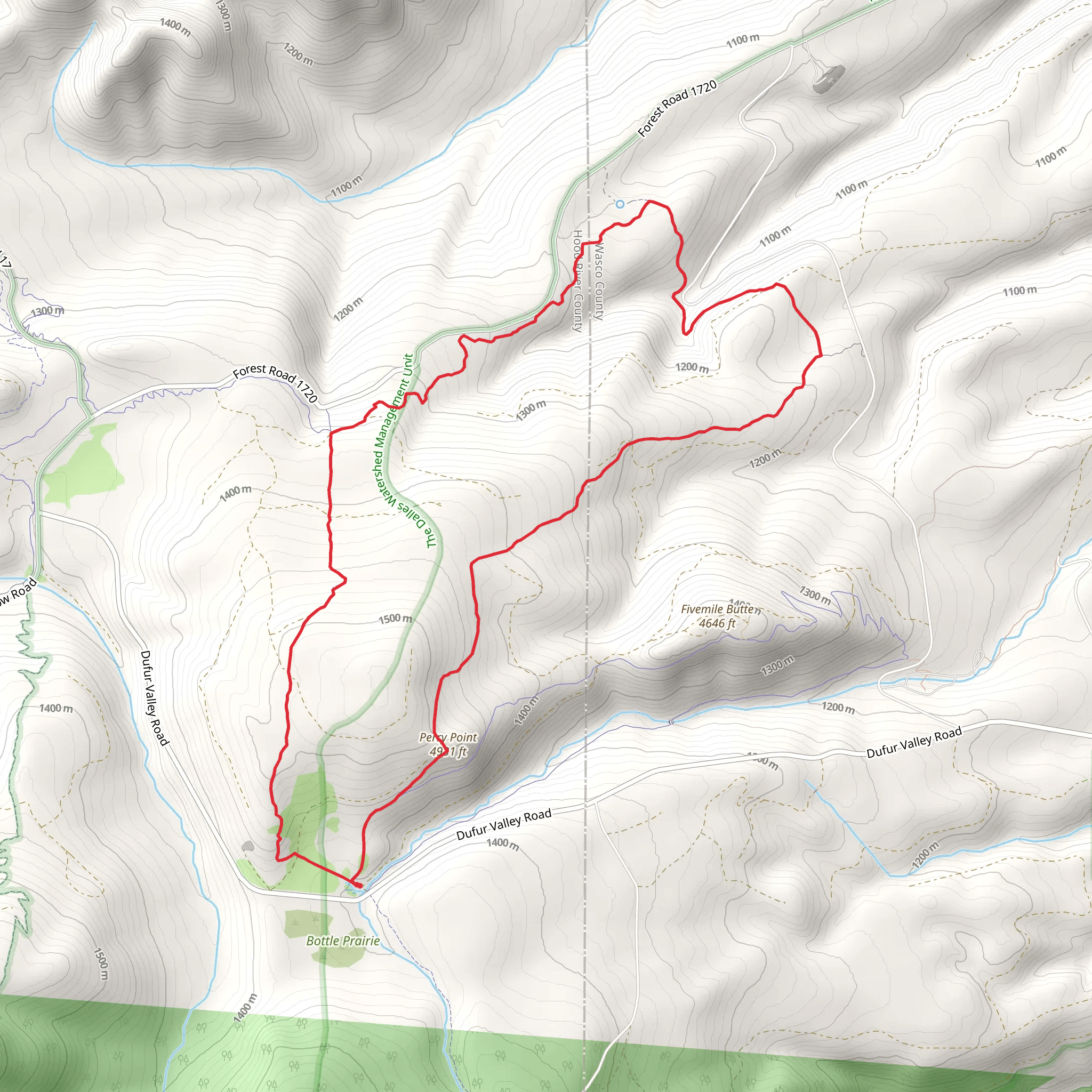Knebal Springs - Bottle Prairie - Perry Point Loop Trail mobile static map