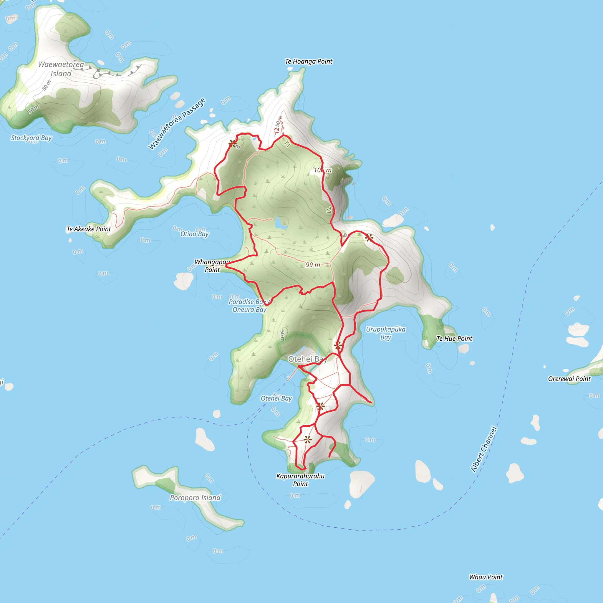Urupukapuka Island Walk mobile static map