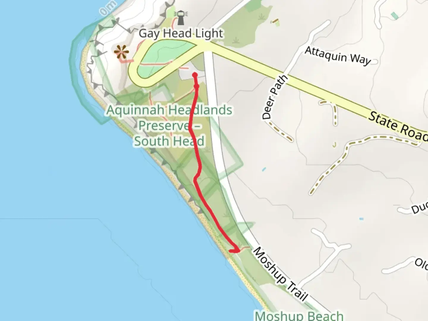 An image depicting the trail Moshup Beach Trail and its surrounding area.
