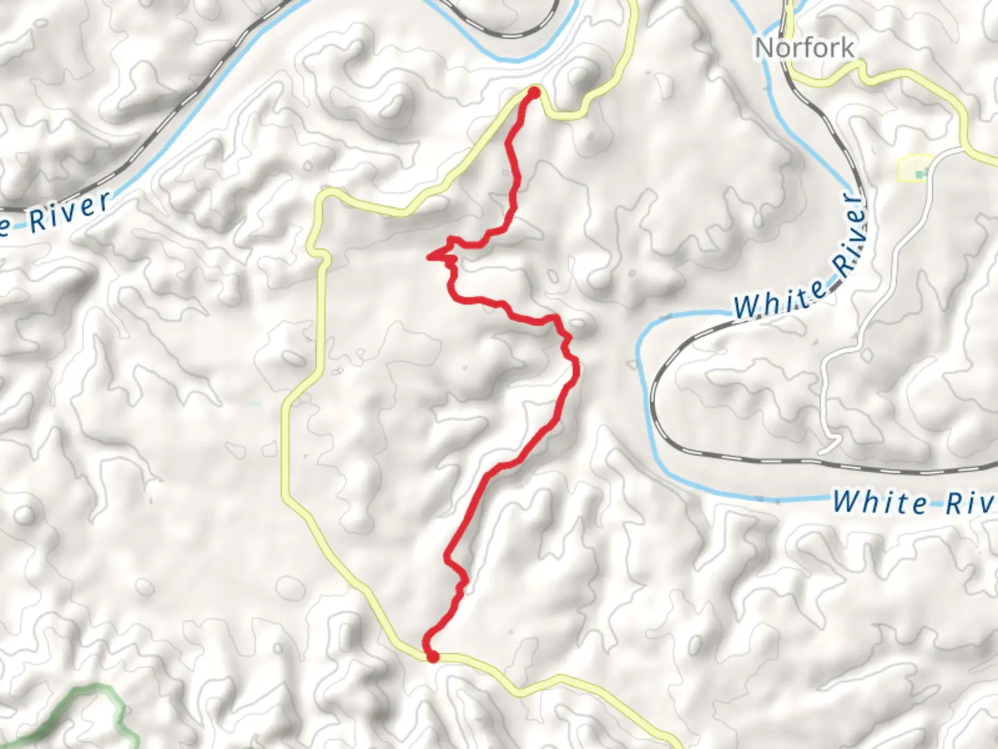 An image depicting the trail OHT - Twin Creek Section Point to Point and its surrounding area.