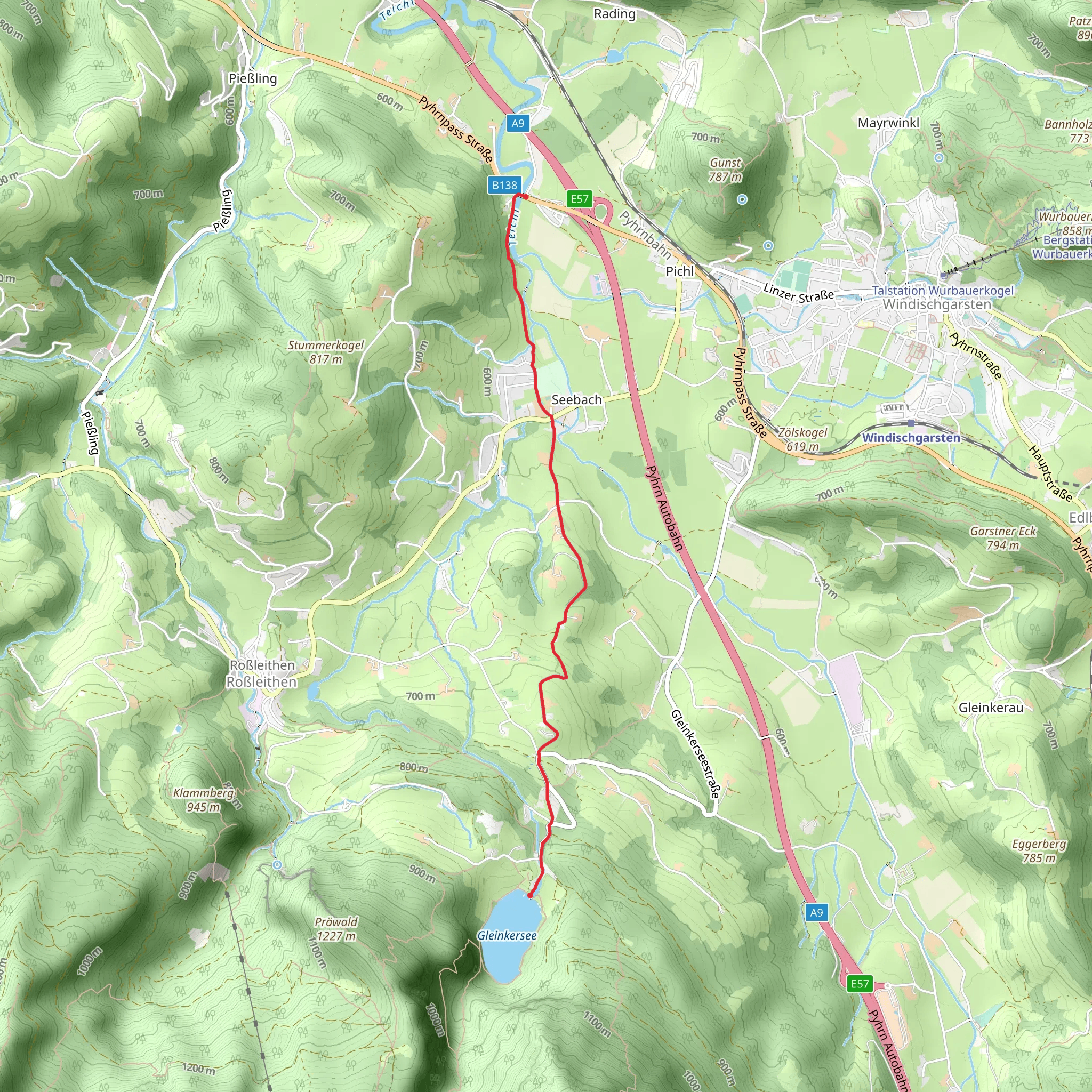 Teichl - Gleinkersee Lake mobile static map
