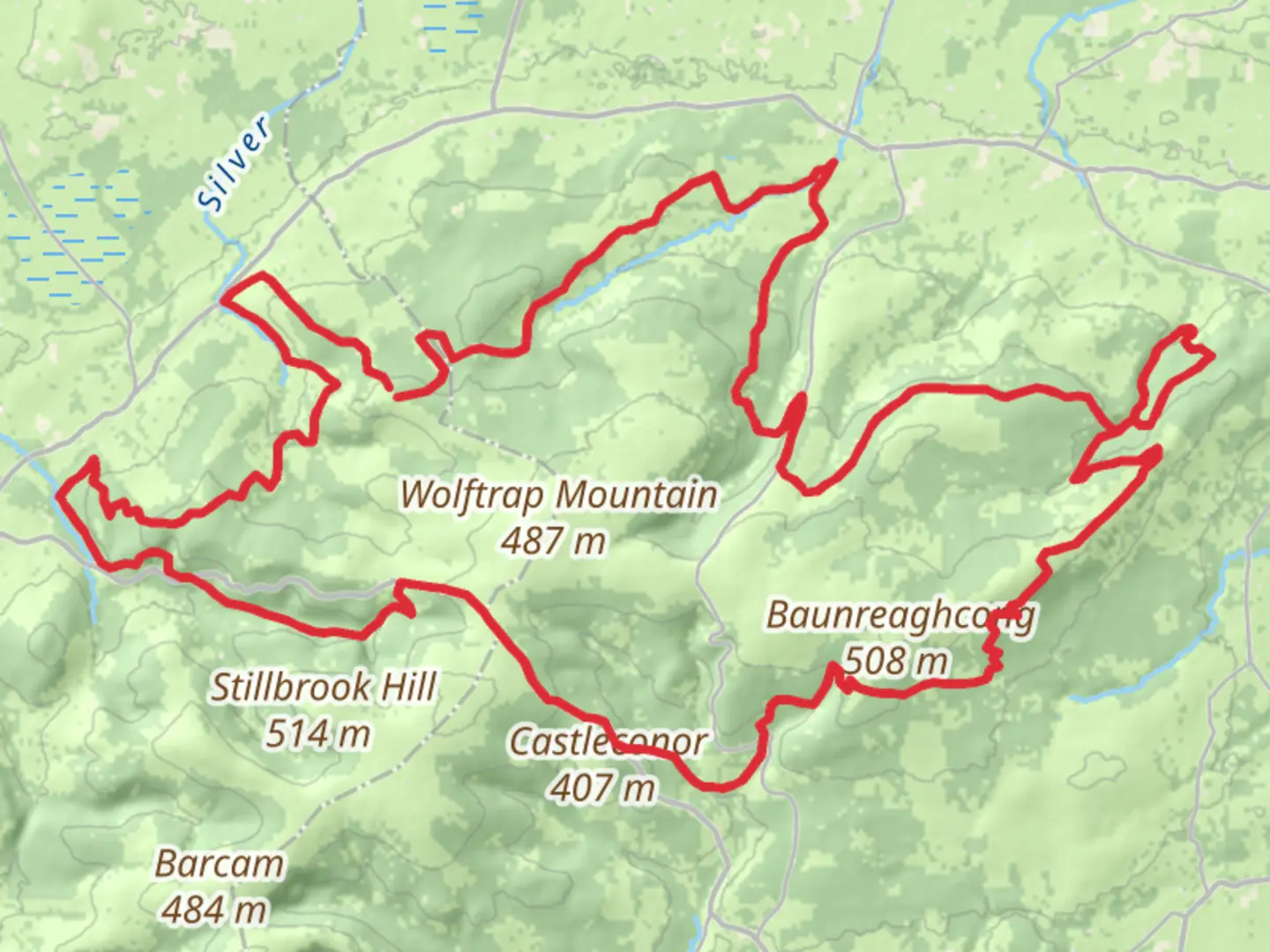 An image depicting the trail Slieve Bloom Way and its surrounding area.