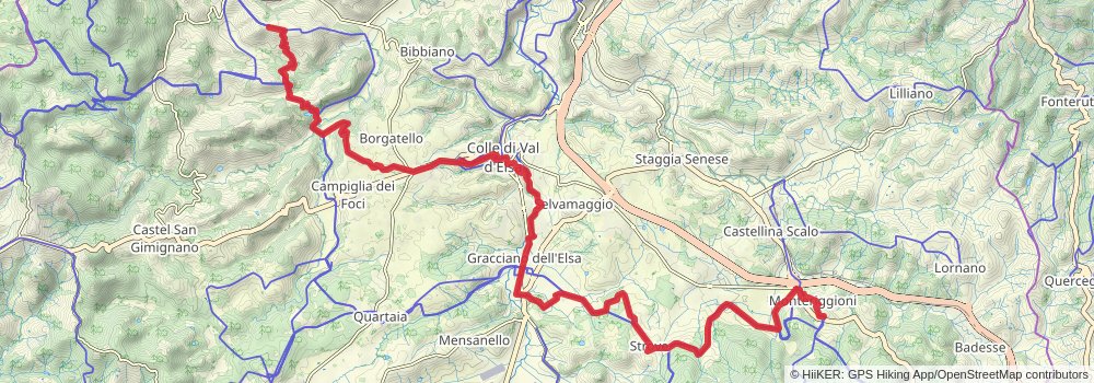 Via Francigena stage 102 Map
