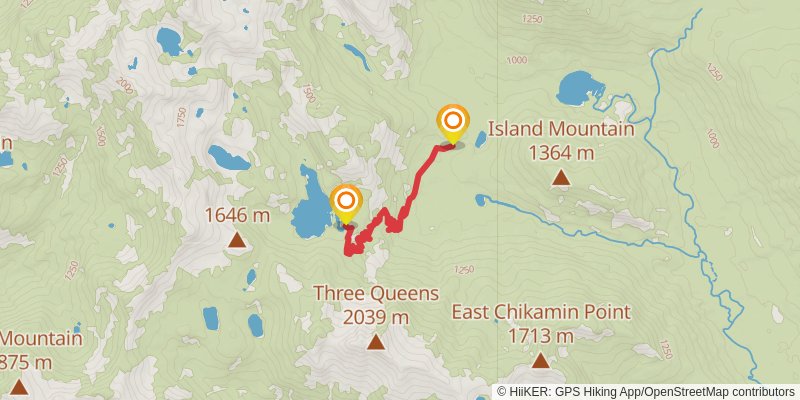 Central Alpine Lakes Loop spur 2 Map