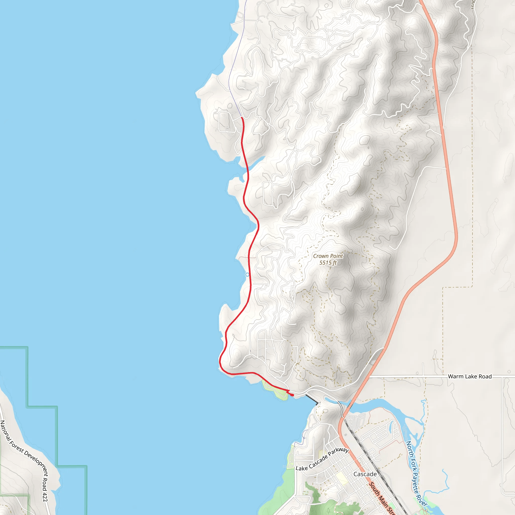 Crown Point Trail mobile static map