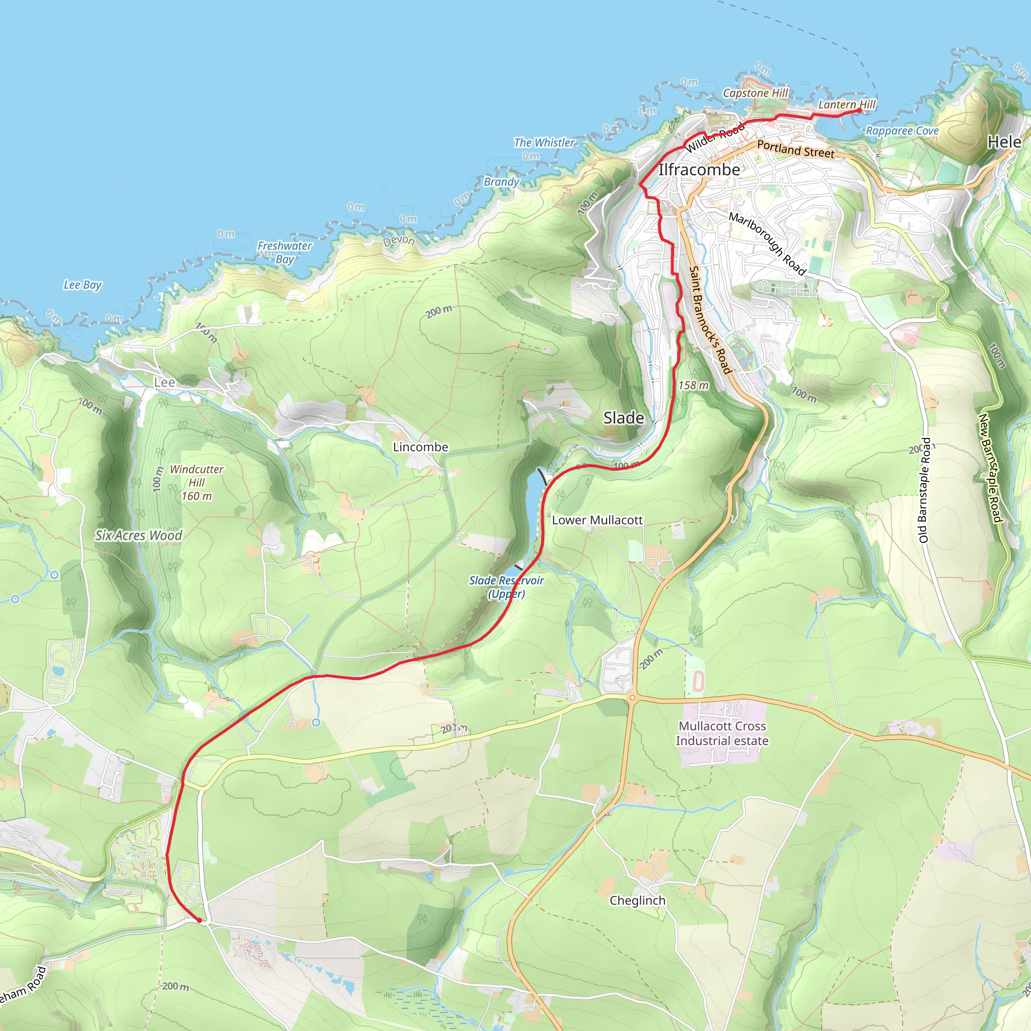 Ilfracombe to Ossaborough Railway Path Walk mobile static map
