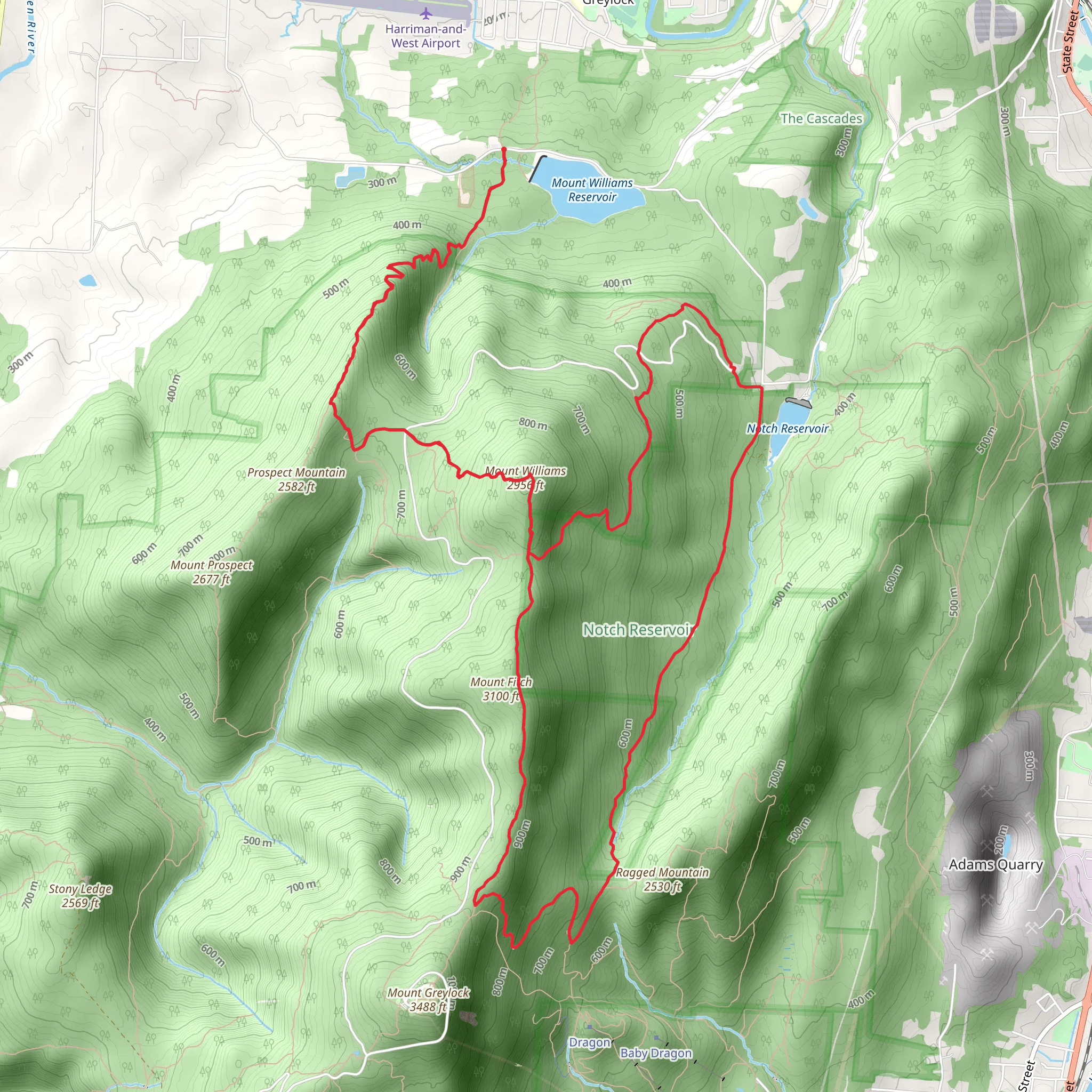 Mount Williams and Mount Fitch Loop Trail mobile static map