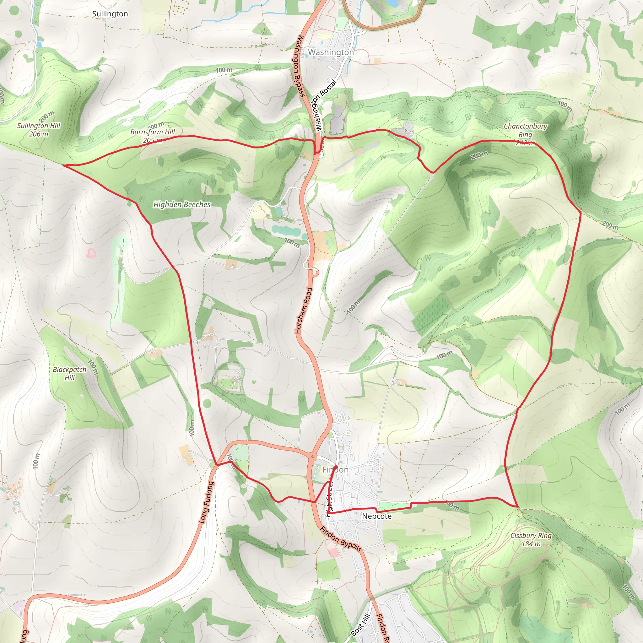 Findon North Loop mobile static map