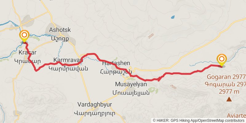 Transcaucasian Trail - Armenia stage 2 Map