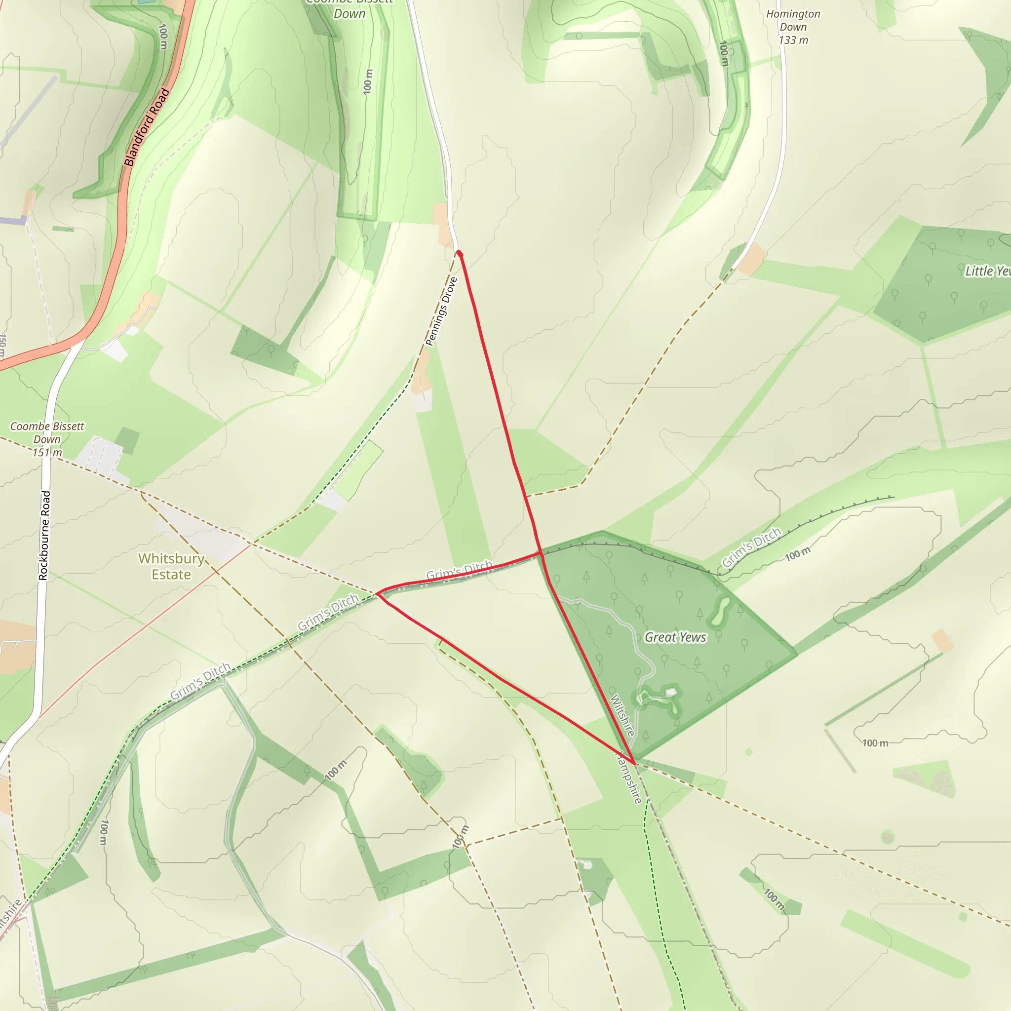 Great Yews Walk mobile static map