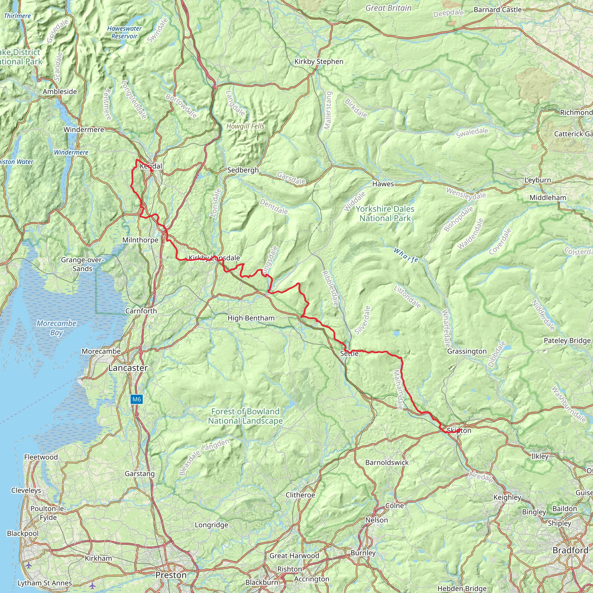 Kendal Limestone Way mobile static map