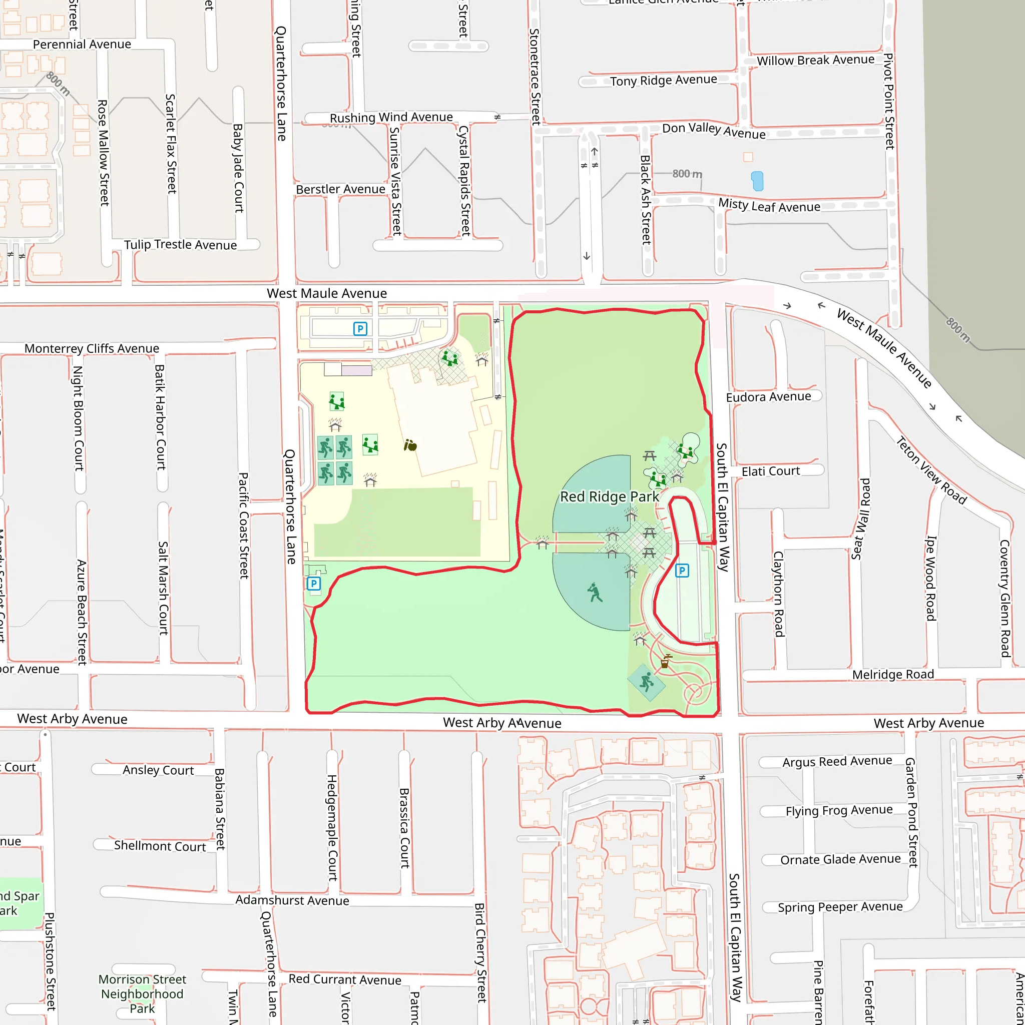 Red Ridge Park Loop mobile static map