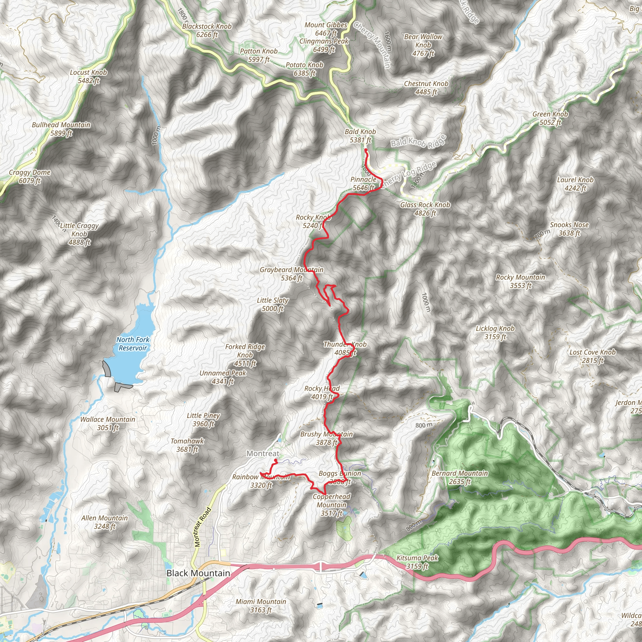 Bogs Bunion via Old Mitchell Toll Road mobile static map