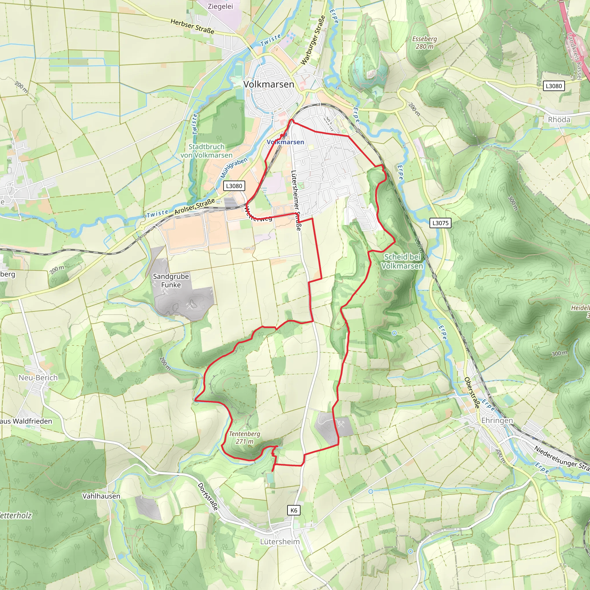 Hollenkammer via Volkmarsen mobile static map